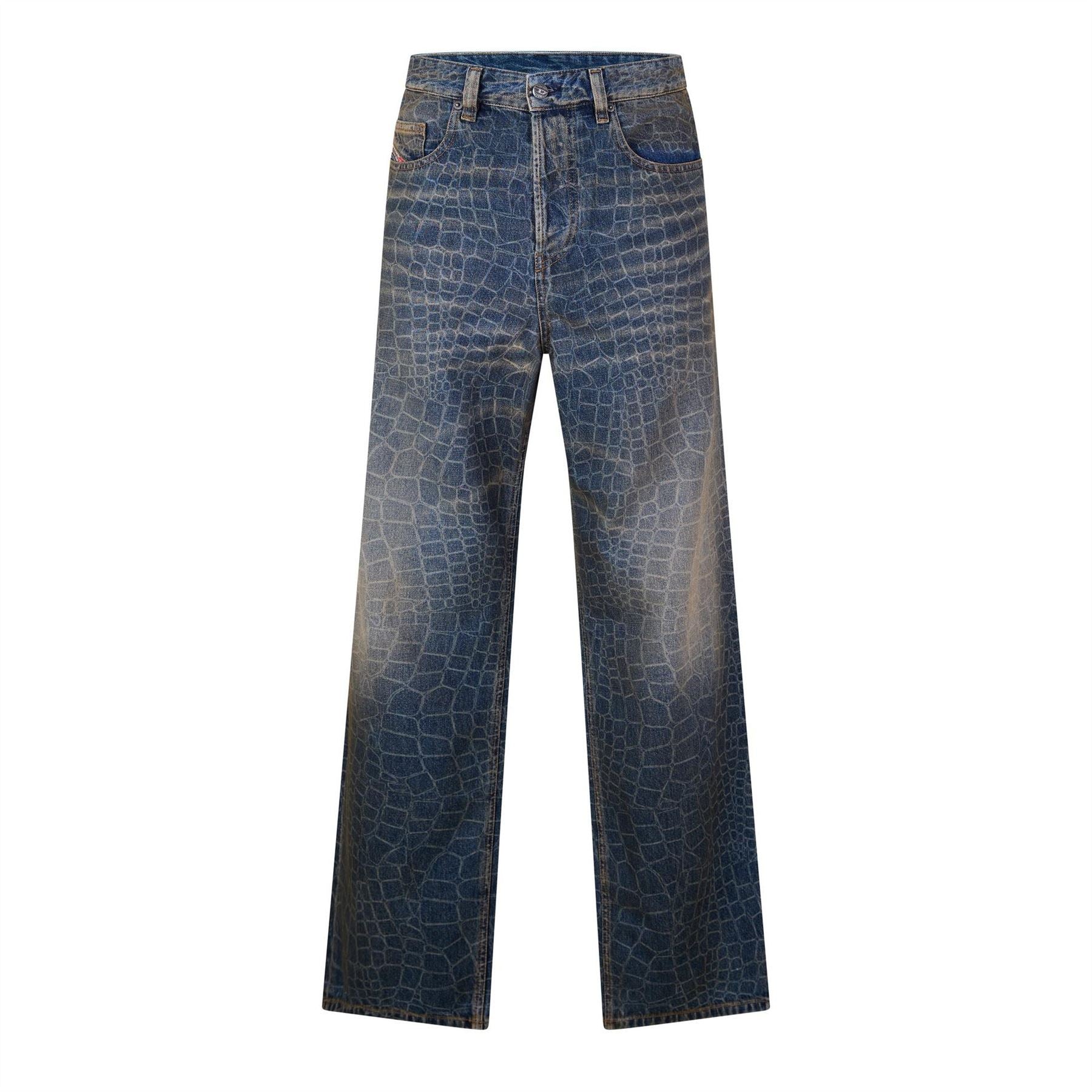 Diesel D Macro Snake Wide Leg Jeans