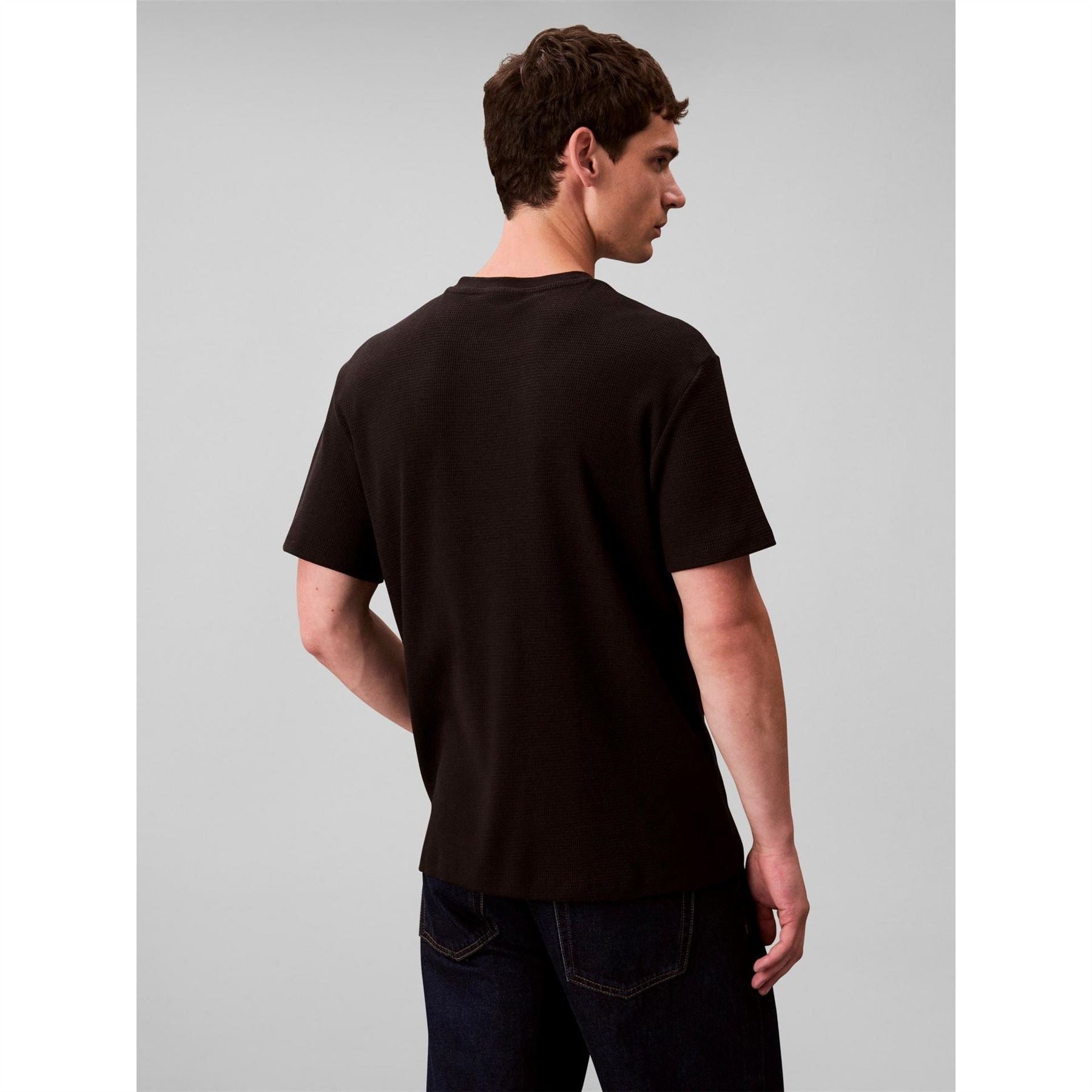 Calvin Klein Jeans Crew Neck Short Sleeve Waffle T-Shirt
