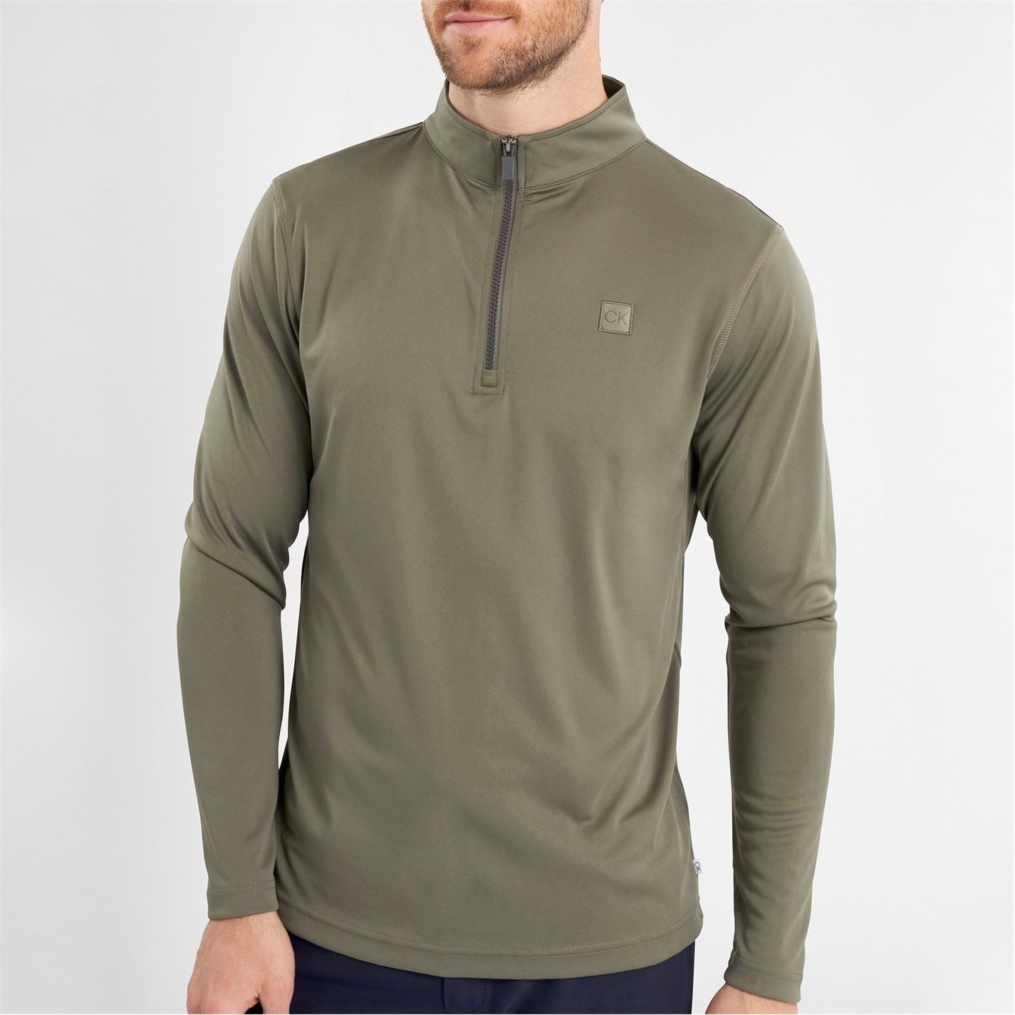Calvin Klein Golf Regular Fit Zip Neck Long Sleeve Sweatshirt