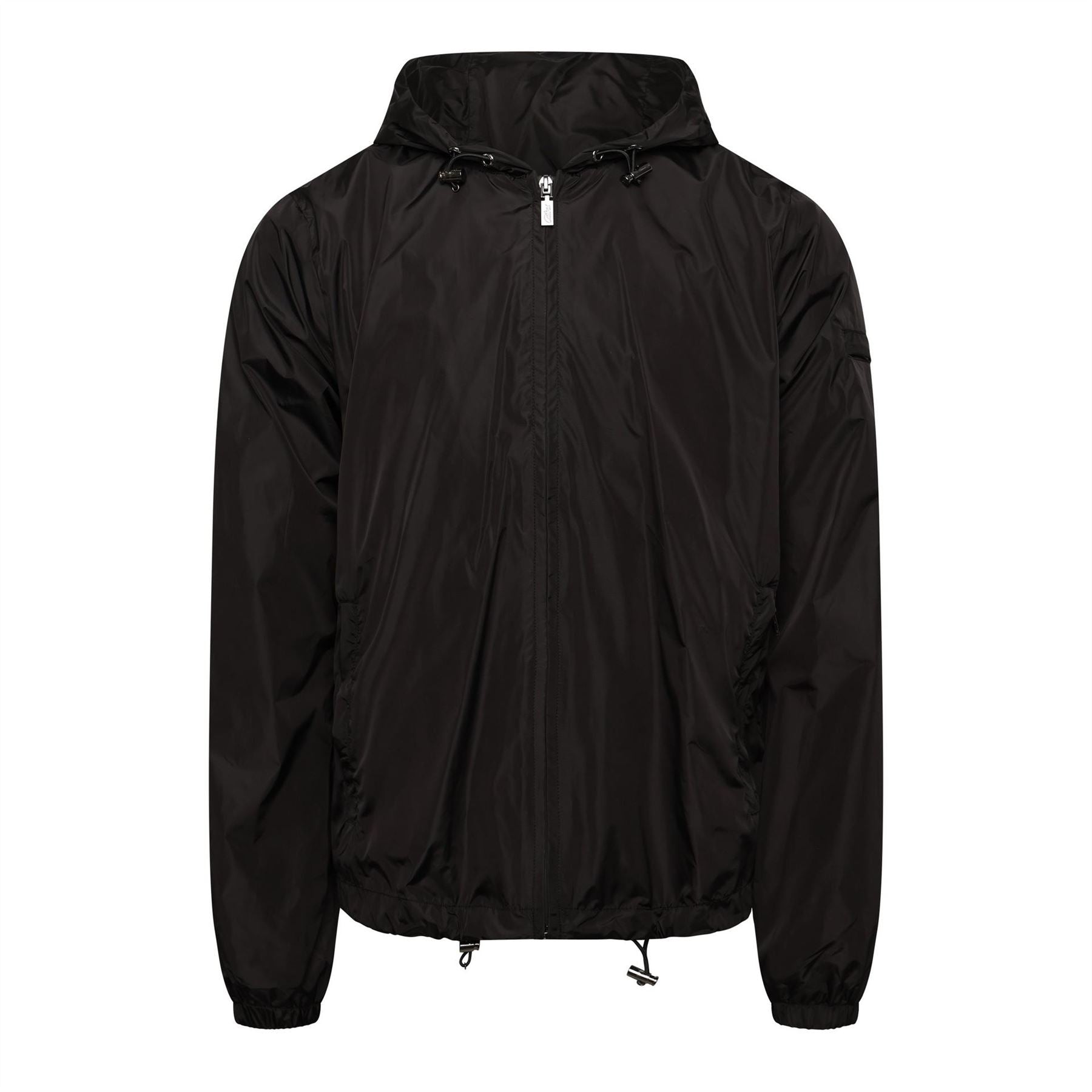 Catini Hooded Drawstring Windbreaker with Zip Vent Cuffs