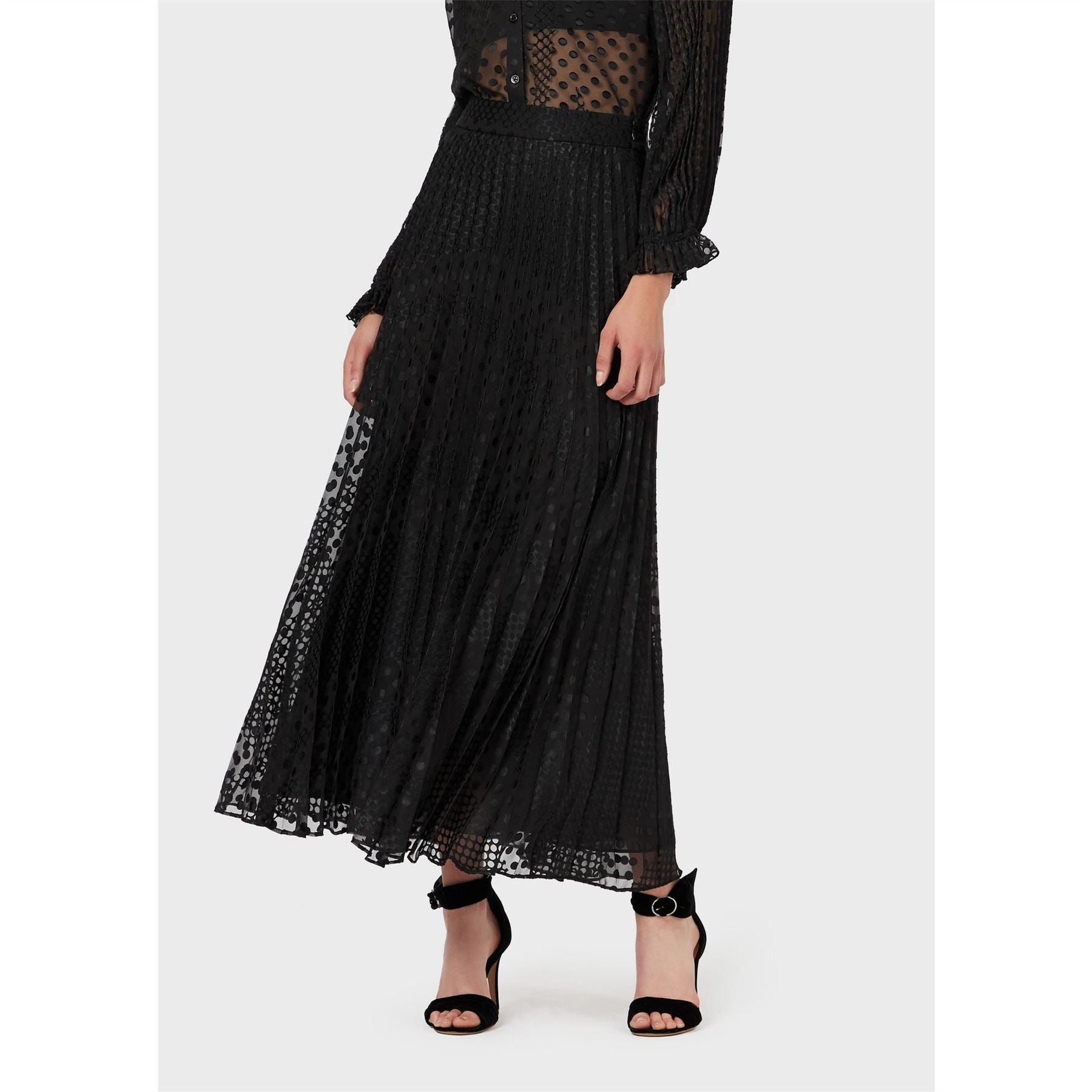 Emporio Armani Plet Maxi A-Line Skirt