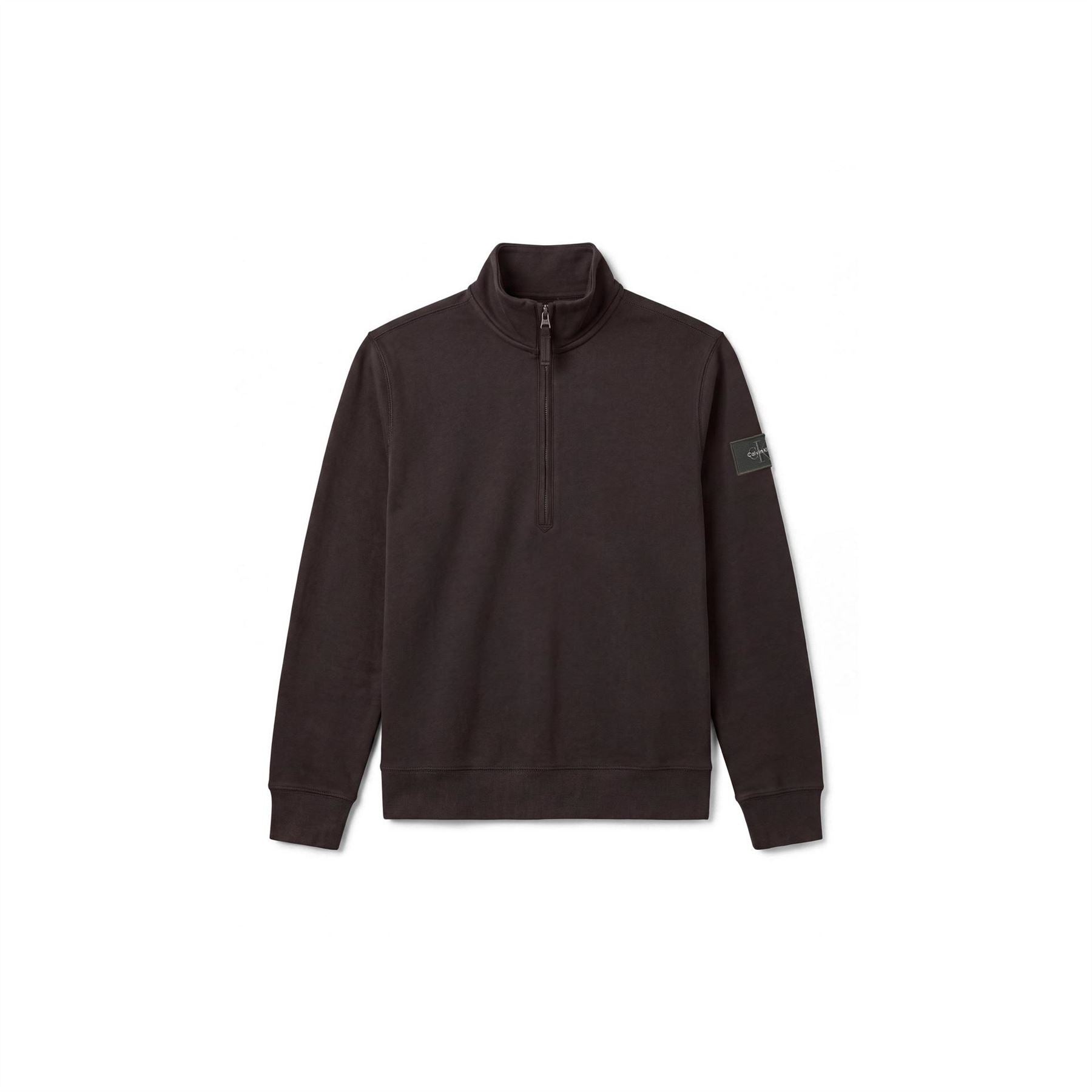 Calvin Klein Jeans Badge 1 4 Zip Cotton Fleece Top