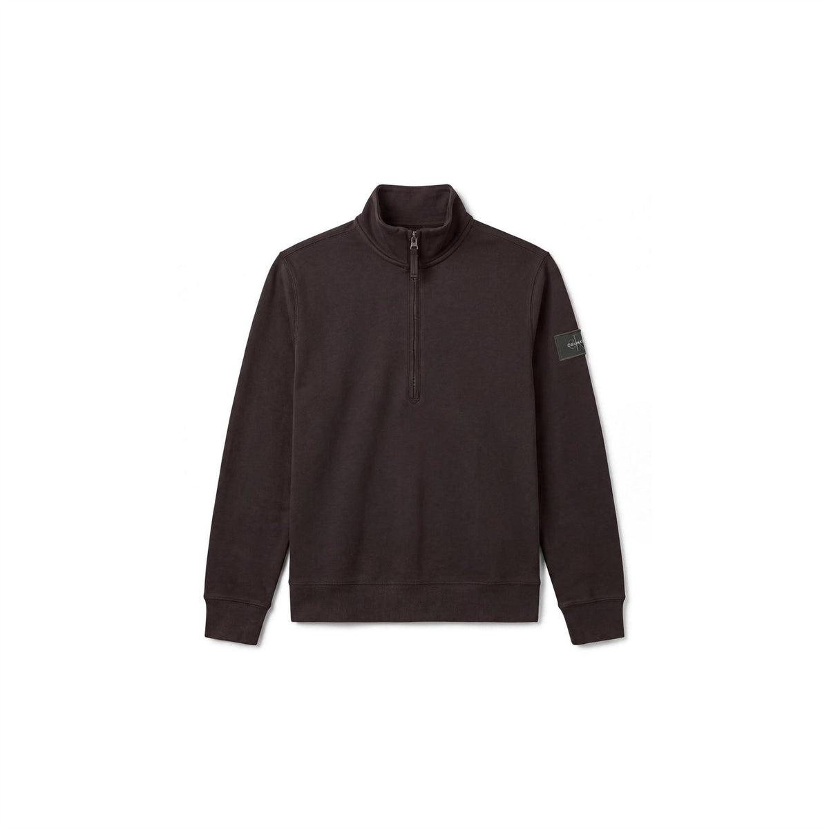 Calvin Klein Jeans Badge 1 4 Zip Cotton Fleece Top