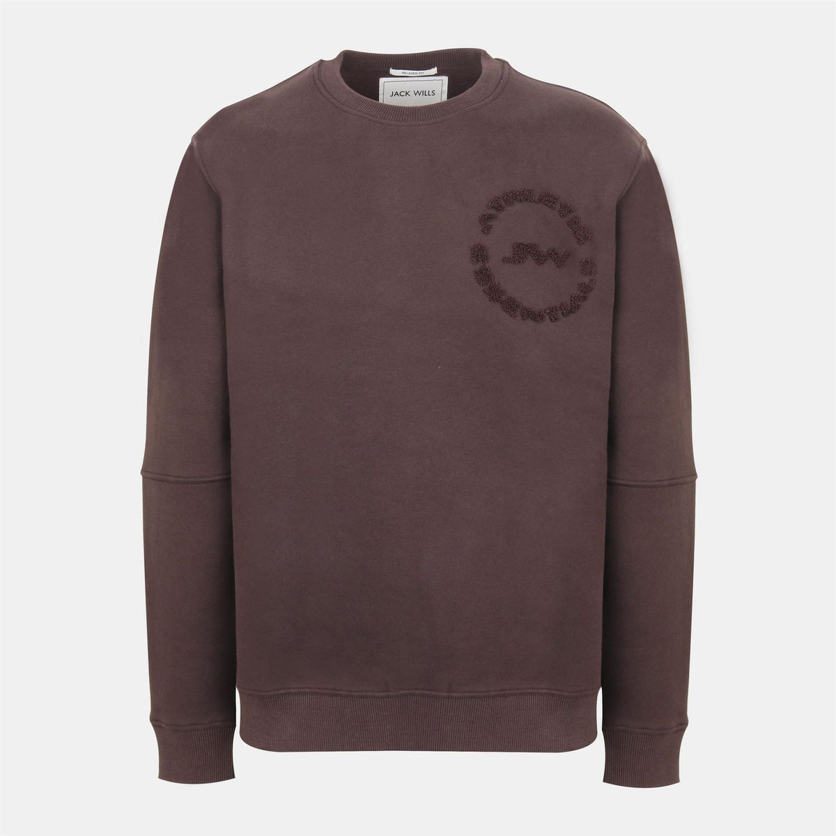 Jack Wills Boucle Cotton Long Sleeve Oversized Fit Crew Sweatshirt