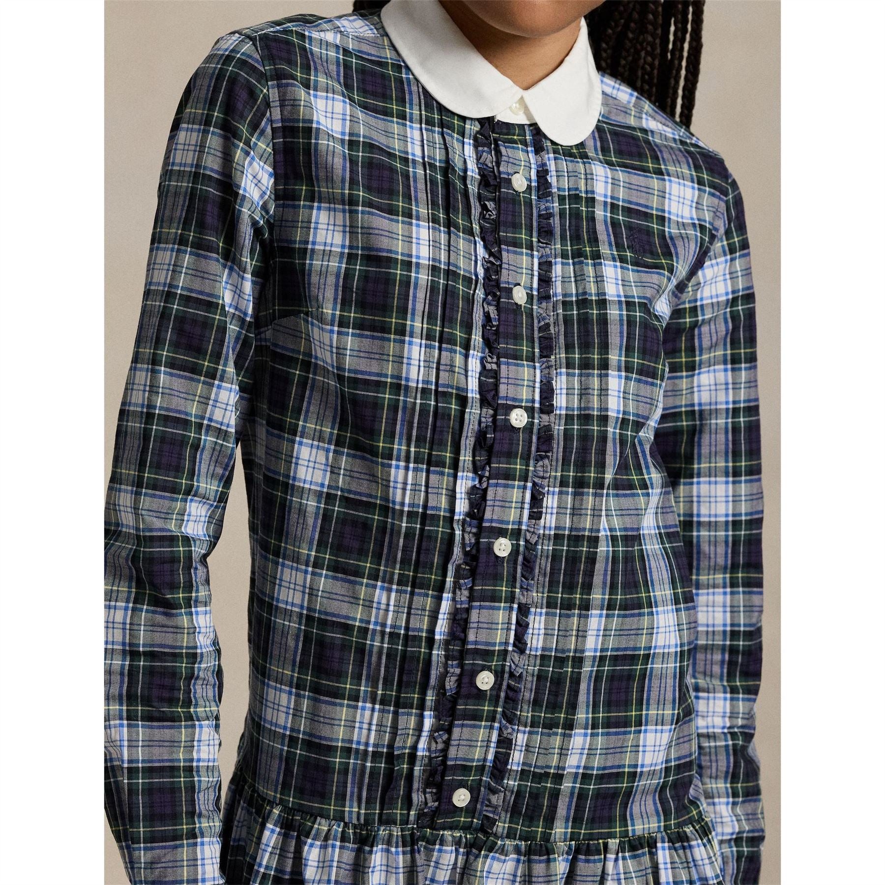 Polo Ralph Lauren Check Collared Neck Mini Dress