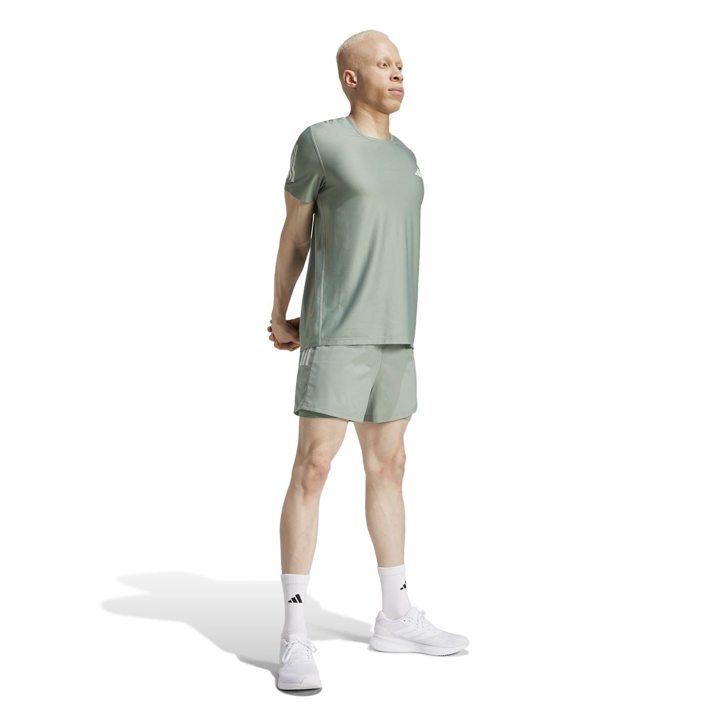 adidas Mens Own The Run 3 Stripes 2 In 1 Shorts