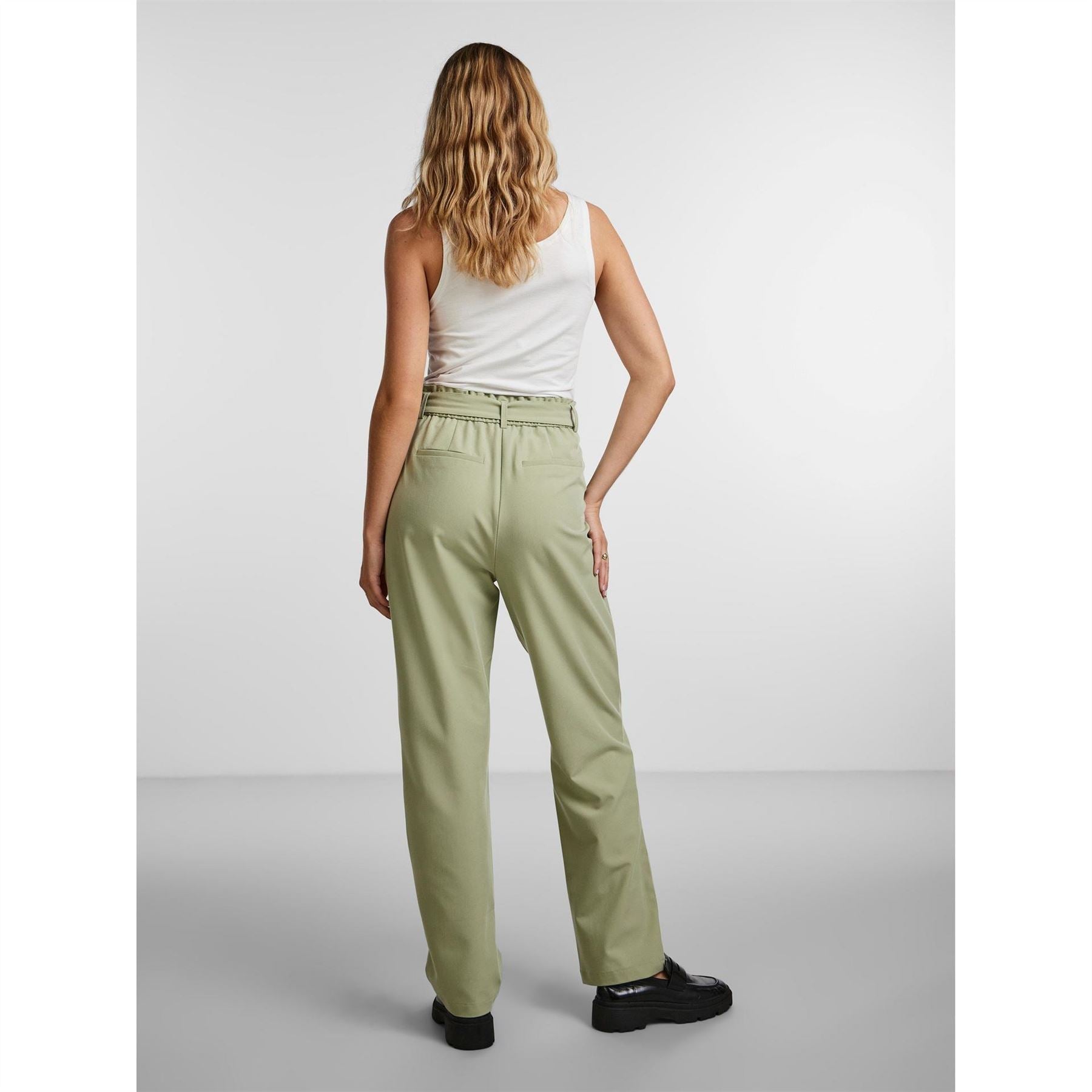 Pieces High Waisted Straight Leg Trousers