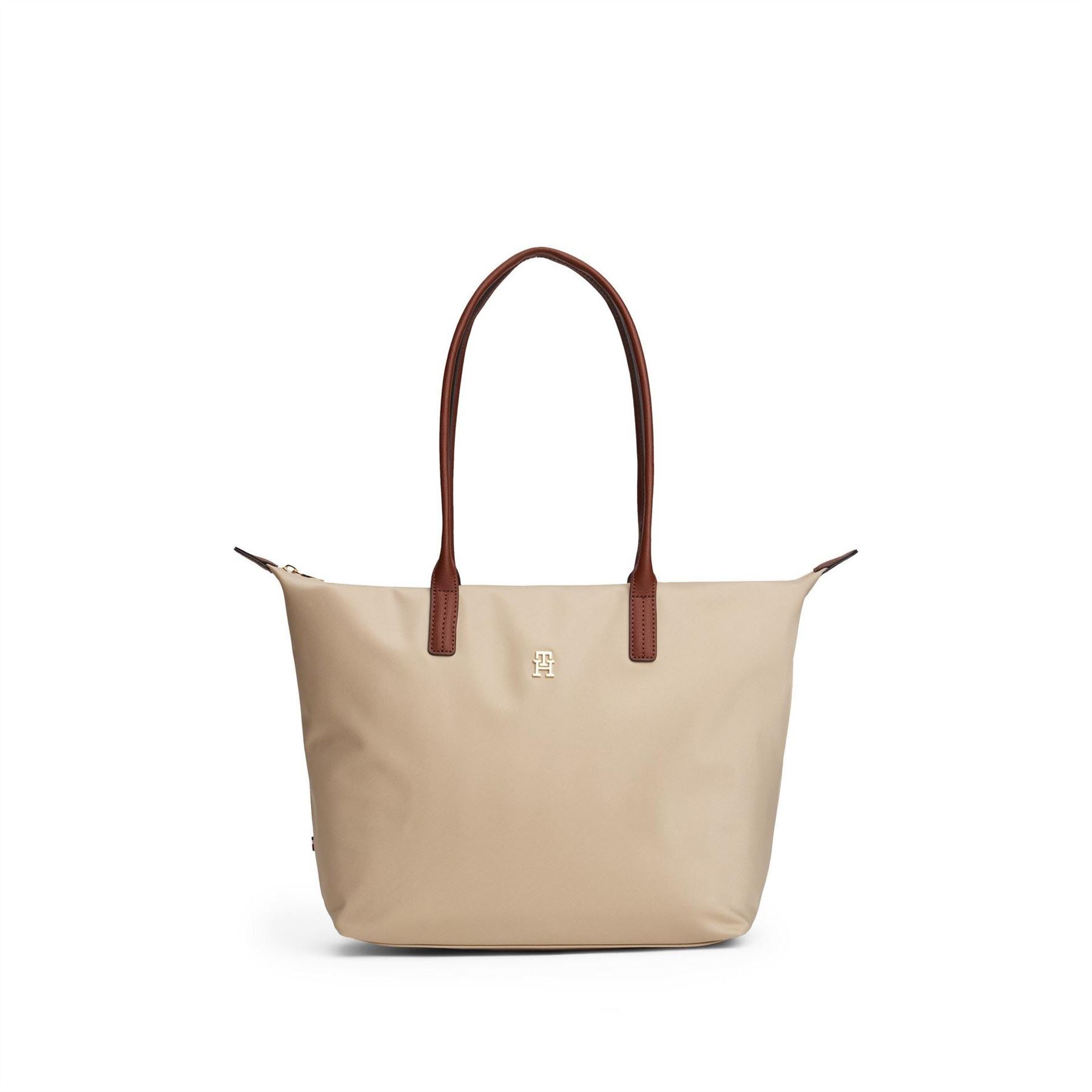 Tommy Hilfiger Popette Trapezoid Shape Tote Bag with Gold Tone Hardware