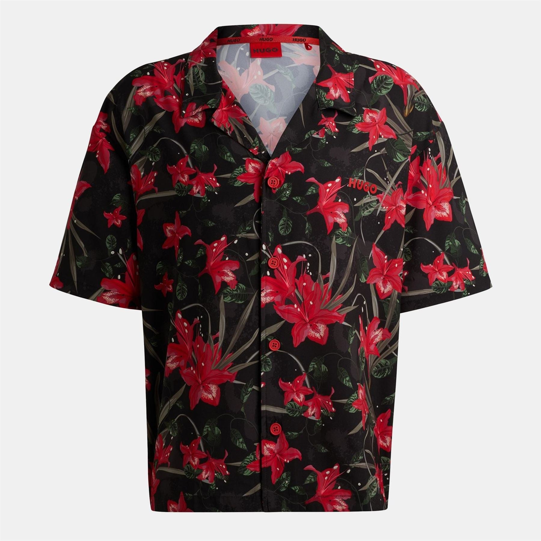 Hugo Beach Relaxed Short Sleeve Patterned Shirt