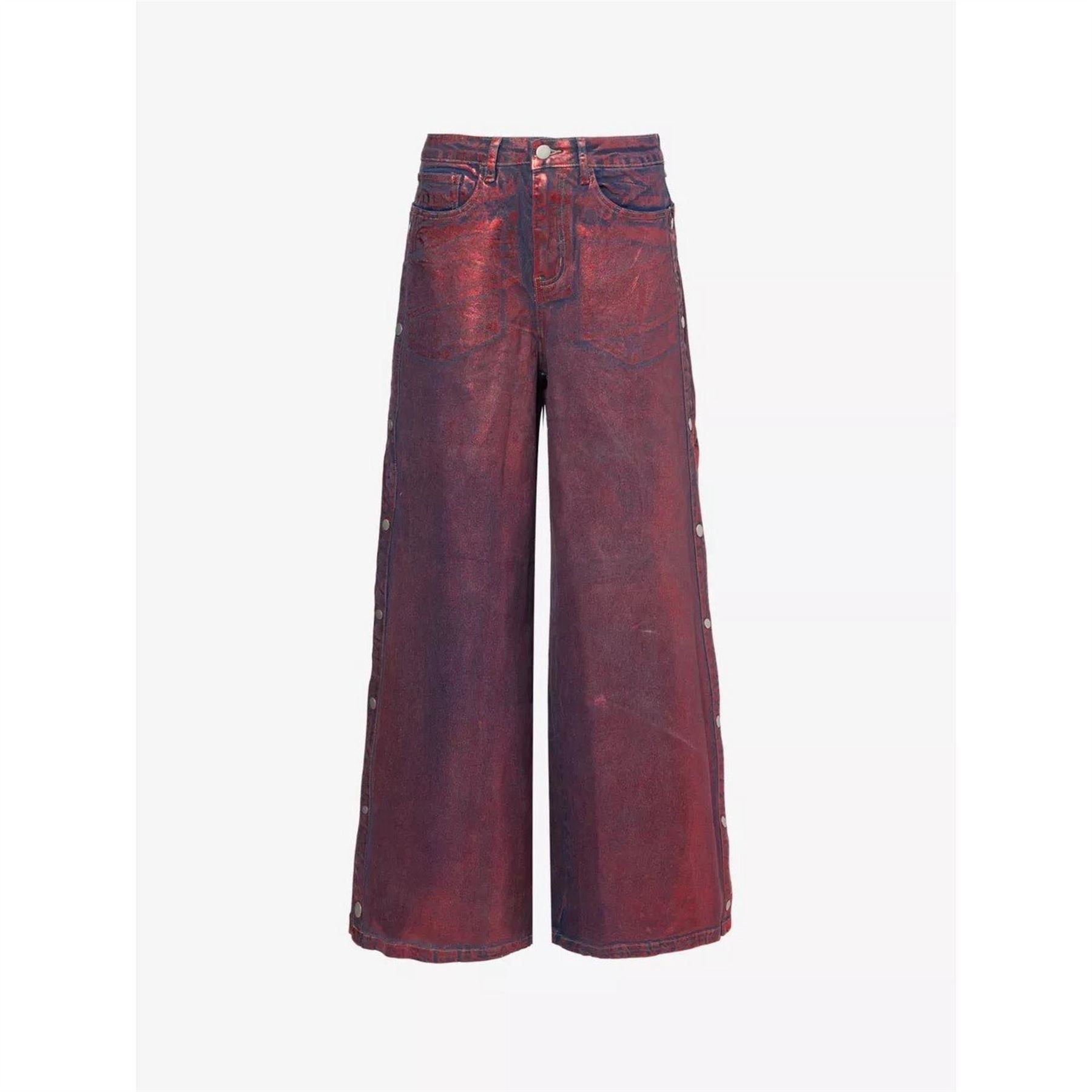 AmyLynn Wren Foil Metallic Patterned Five Pocket Pant