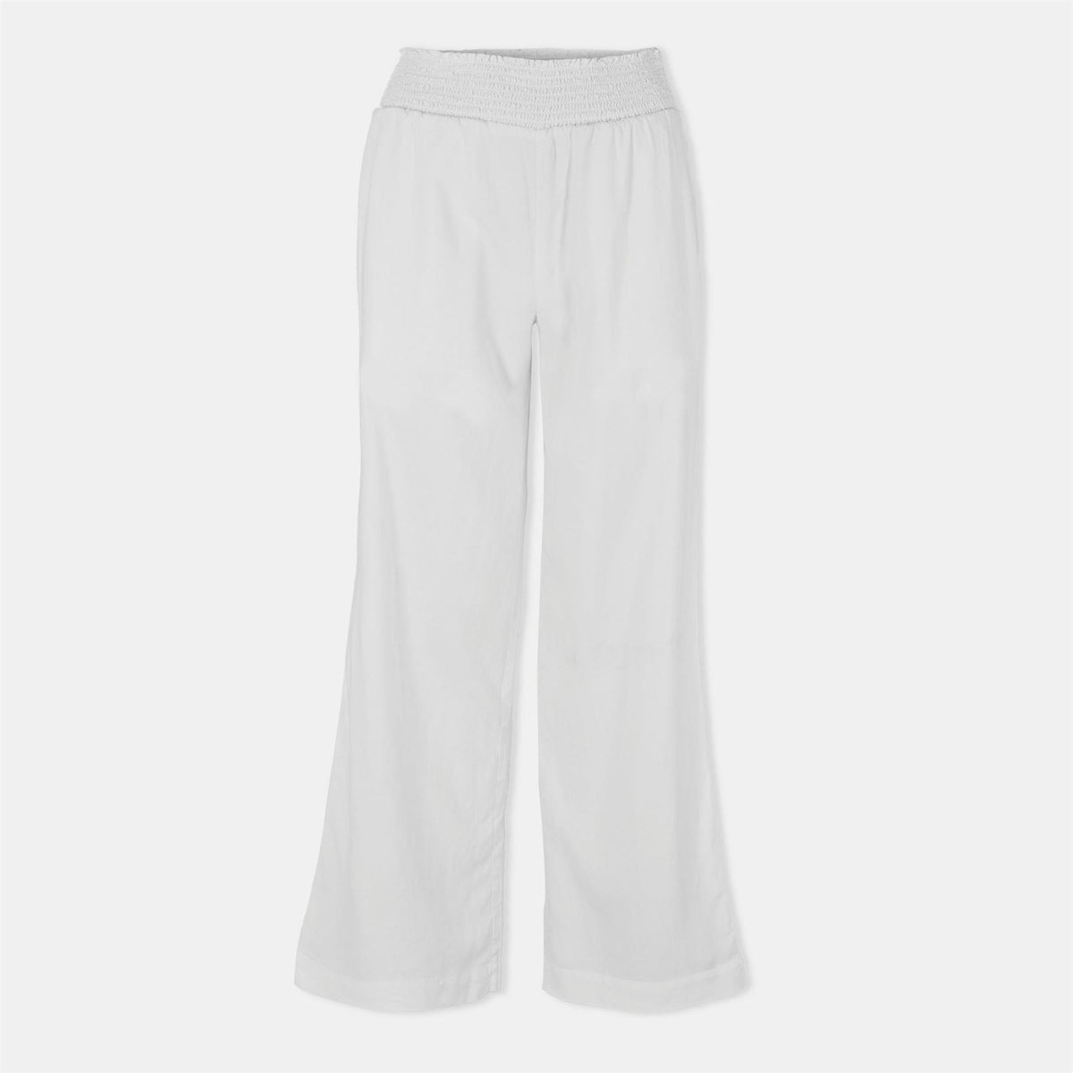 Bella Dahl Smock Waist Wide Leg Solid Patterned Trousers