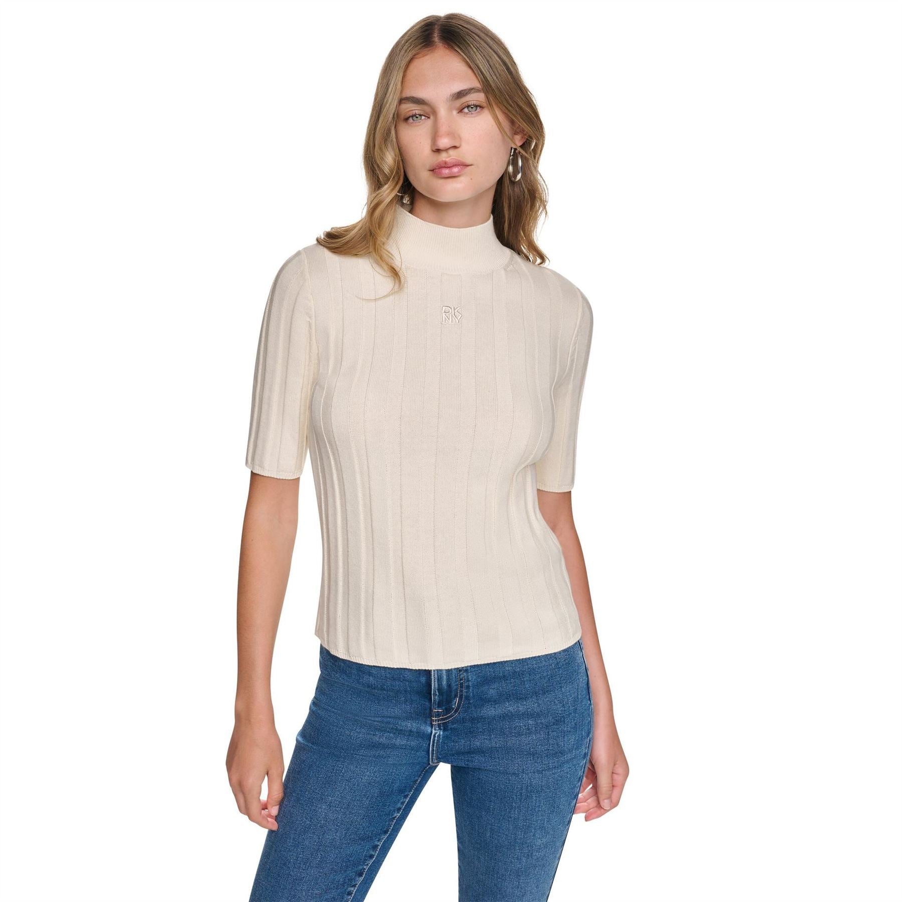 DKNY Rib Mock Knit