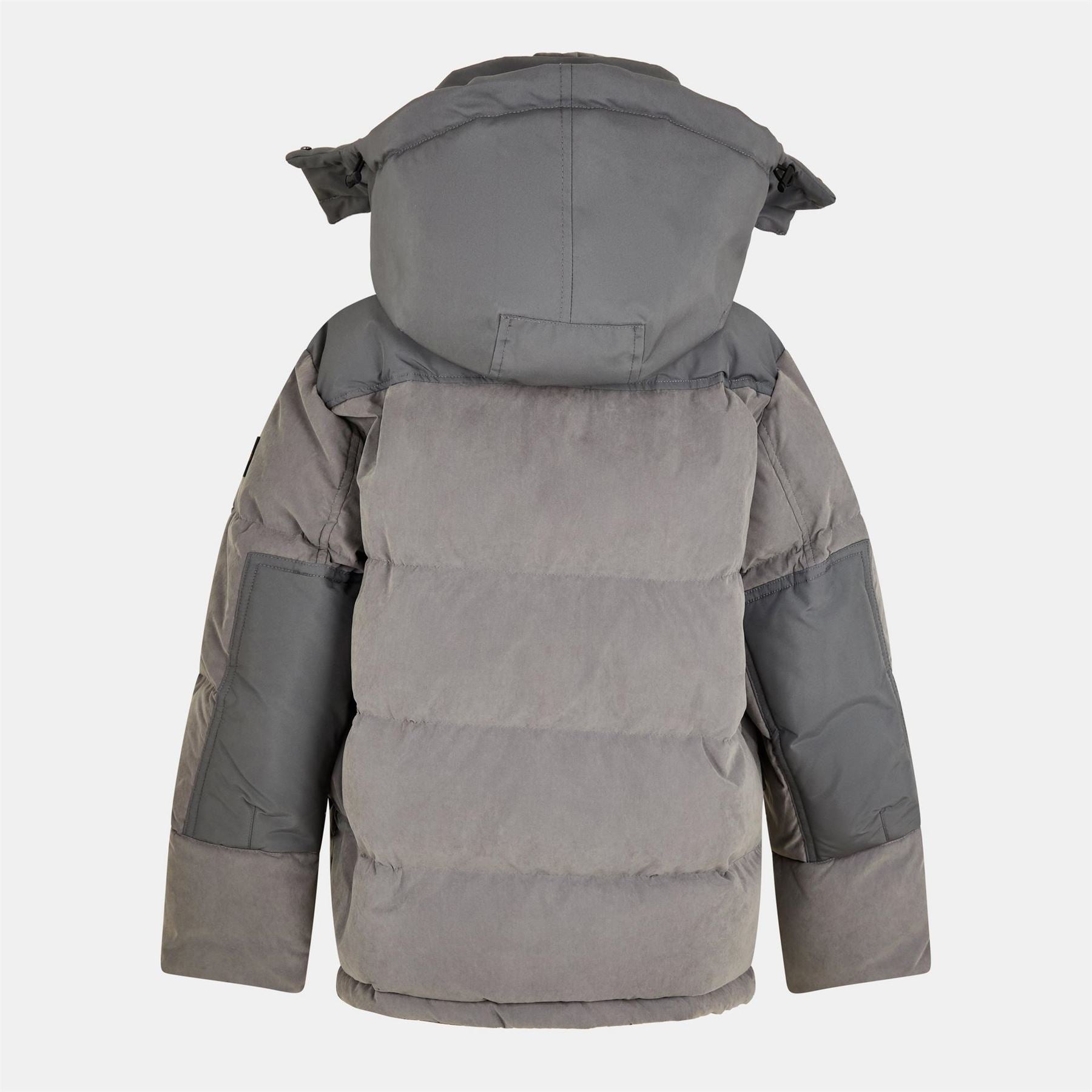 Boss Solid Patterned Hooded Snap Button Parka Coat with Flap and Zipped Pocket