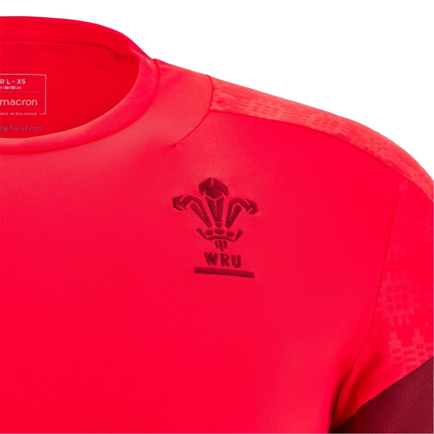 Macron Wales Rugby Training Shirt 2025 Juniors