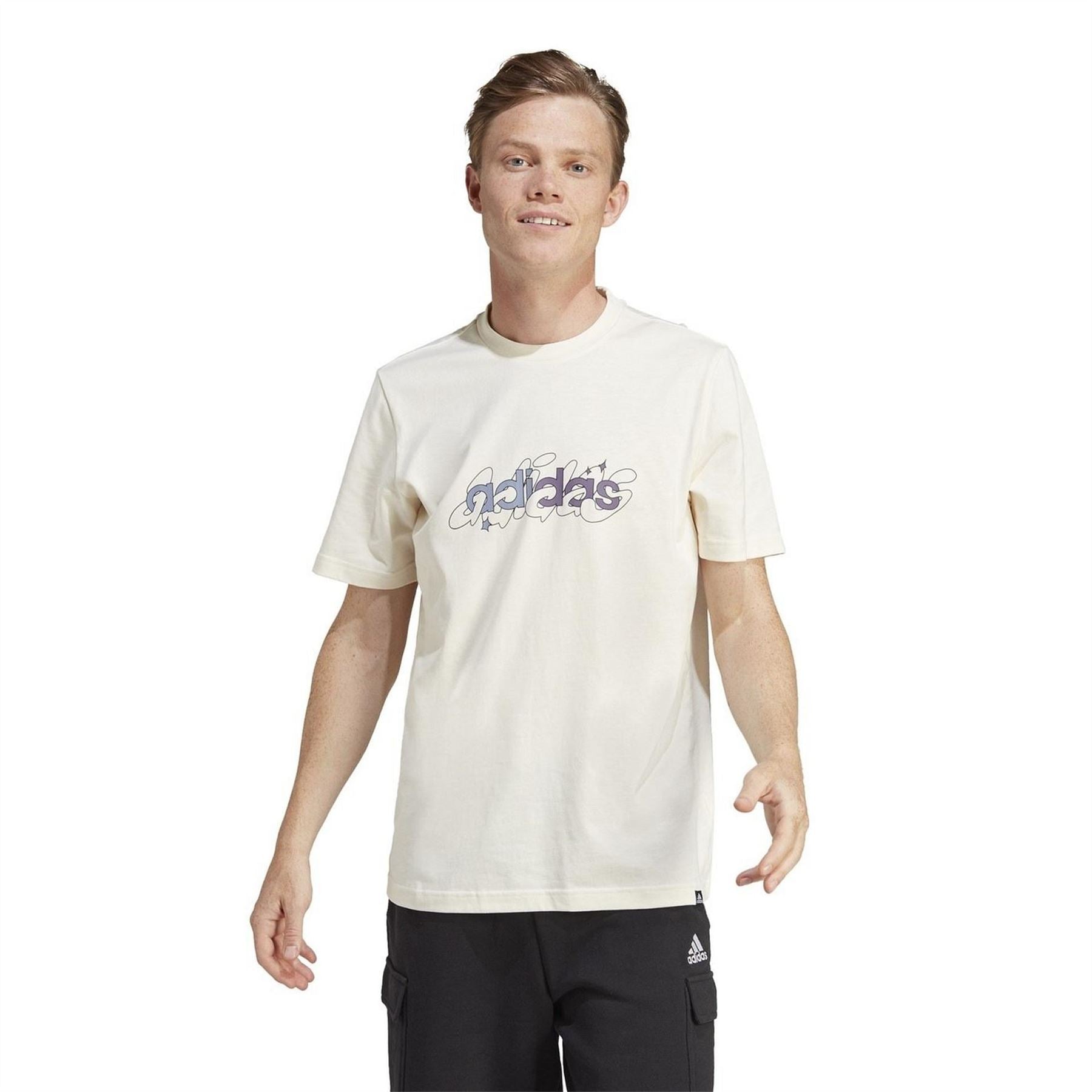 adidas Mens Essentials Single Jersey Linear Embroidered Logo T-Shirt