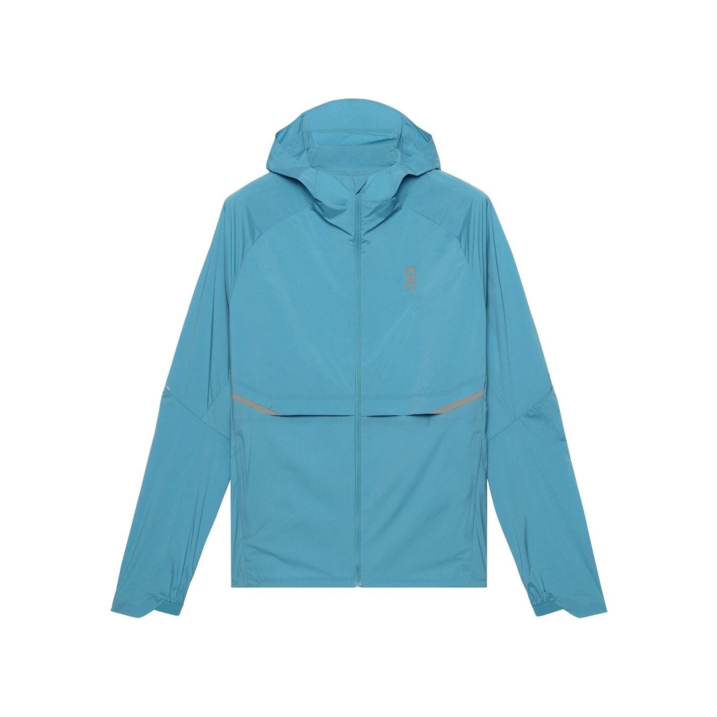 On Run Solid Patterned Hooded Reflective Ribbon Running Jacket