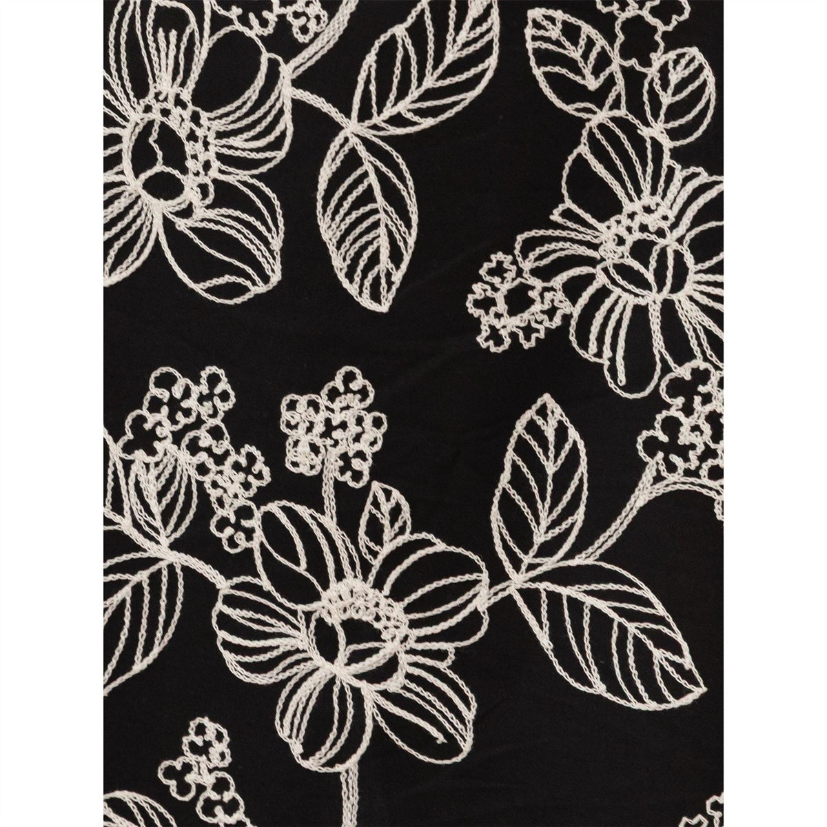 Lovedrobe Black Embroidered Short Sleeve Square Neck Midaxi Dress