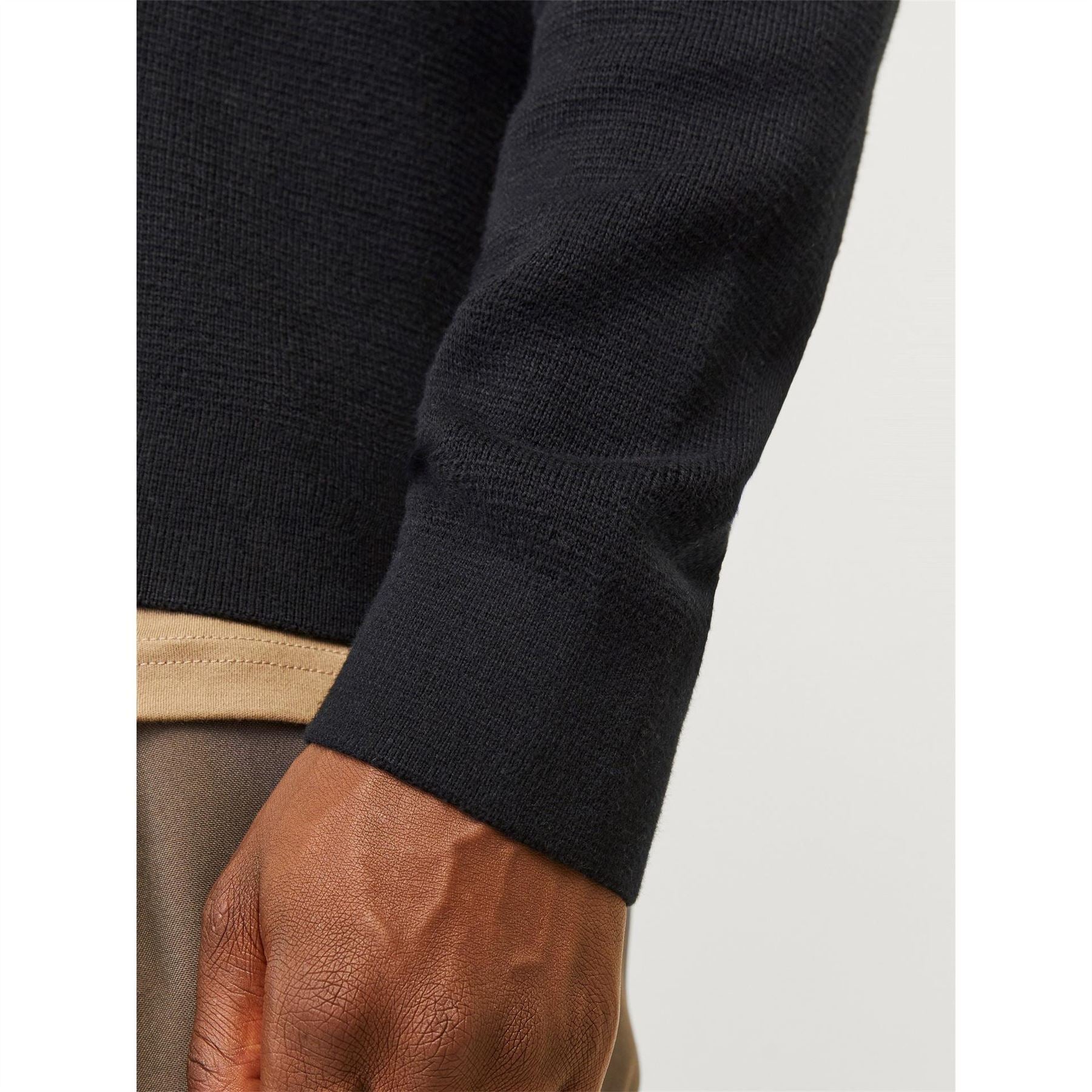 Jack and Jones Stitch Knitted Full Zip Fleece Fabric