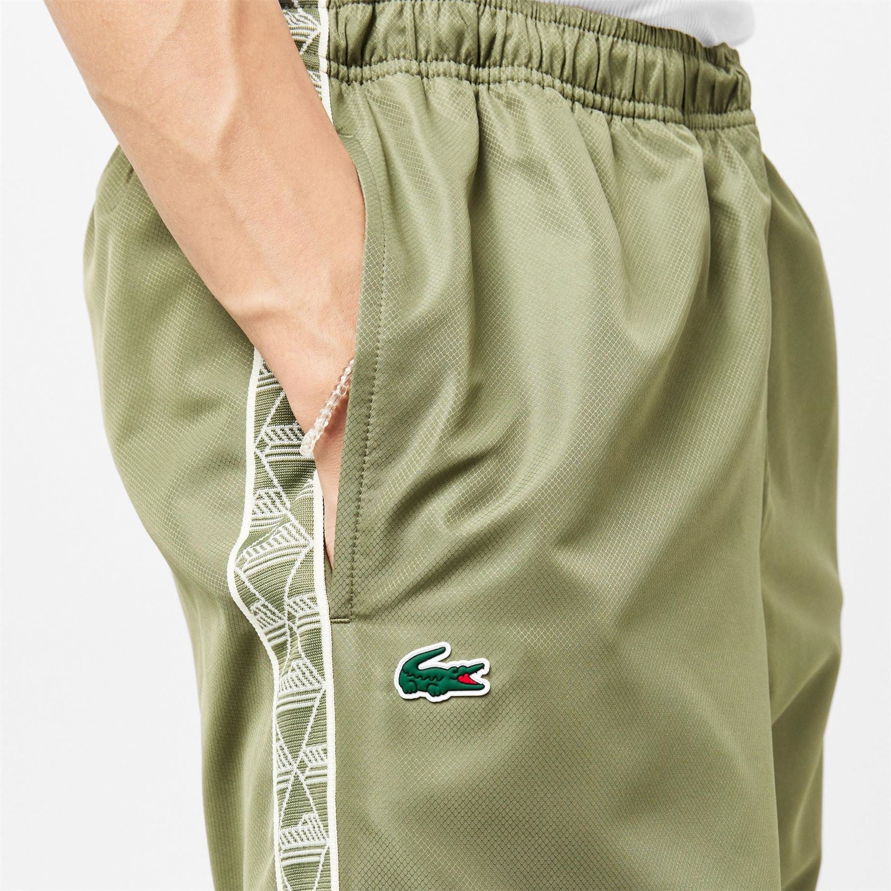 Lacoste Solid Patterned Side Stripes Joggers