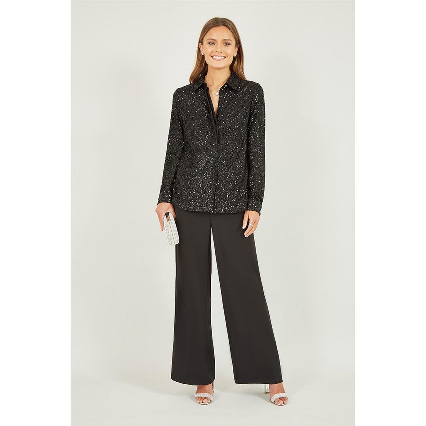 Yumi Sequin Long Sleeve Regular Fit Shirt