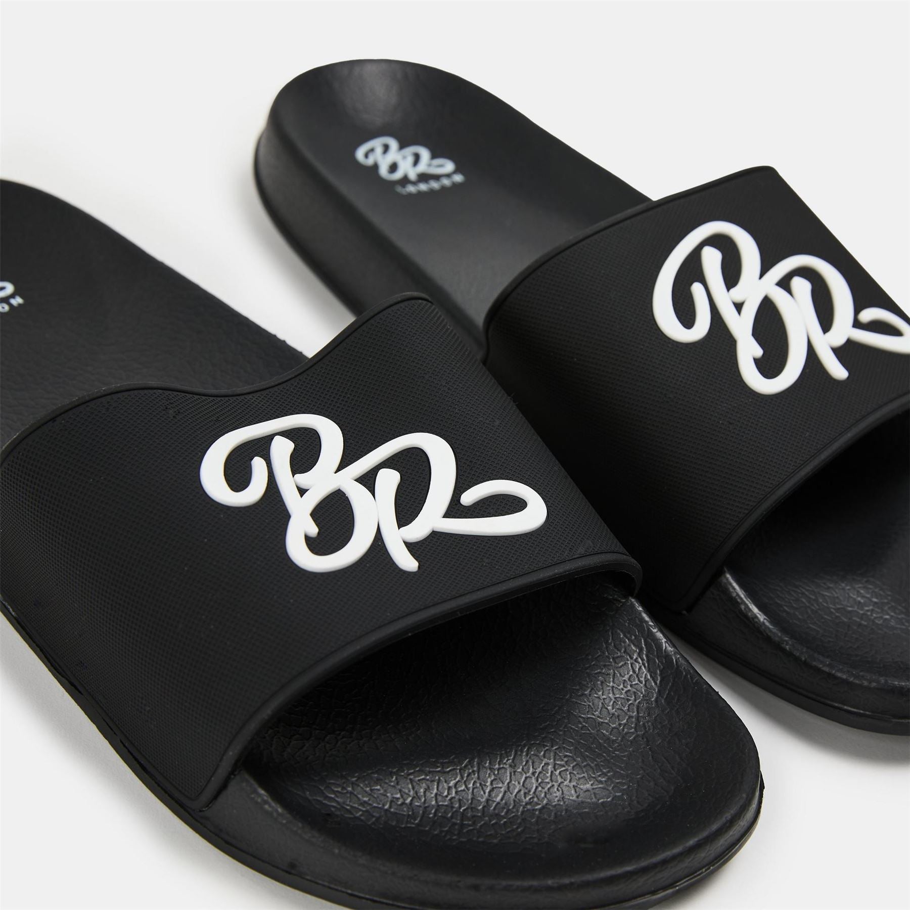Born Rich Barreca Logo Print Open Toe Slides