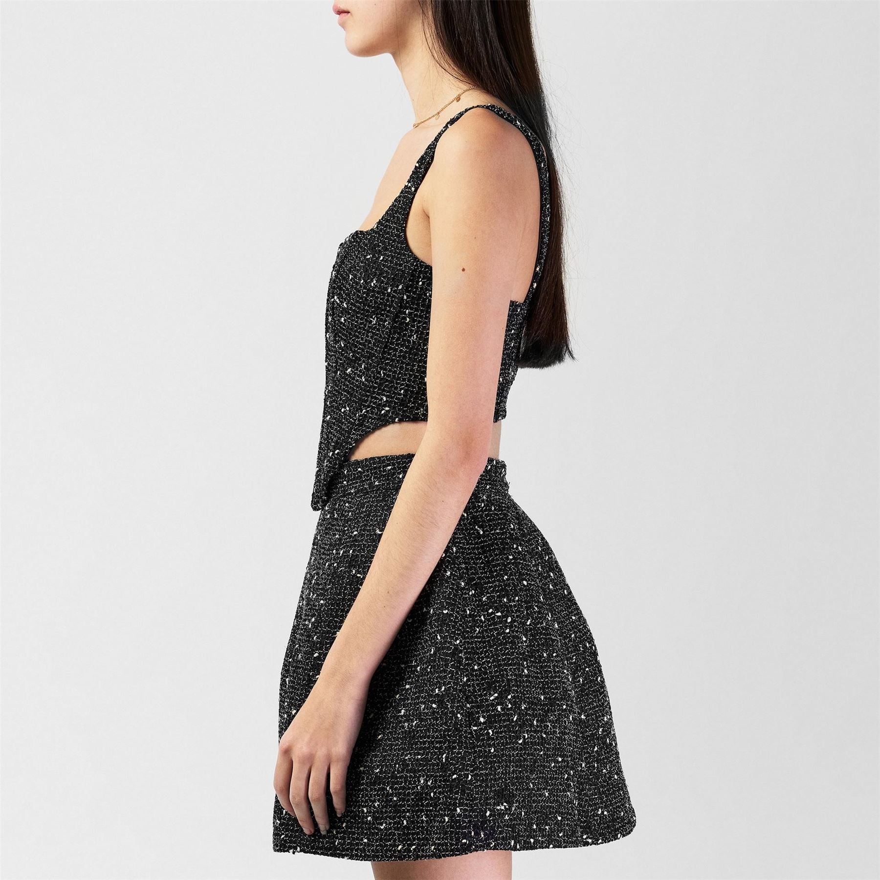 Bardot Boucle Square Neck Corset Top