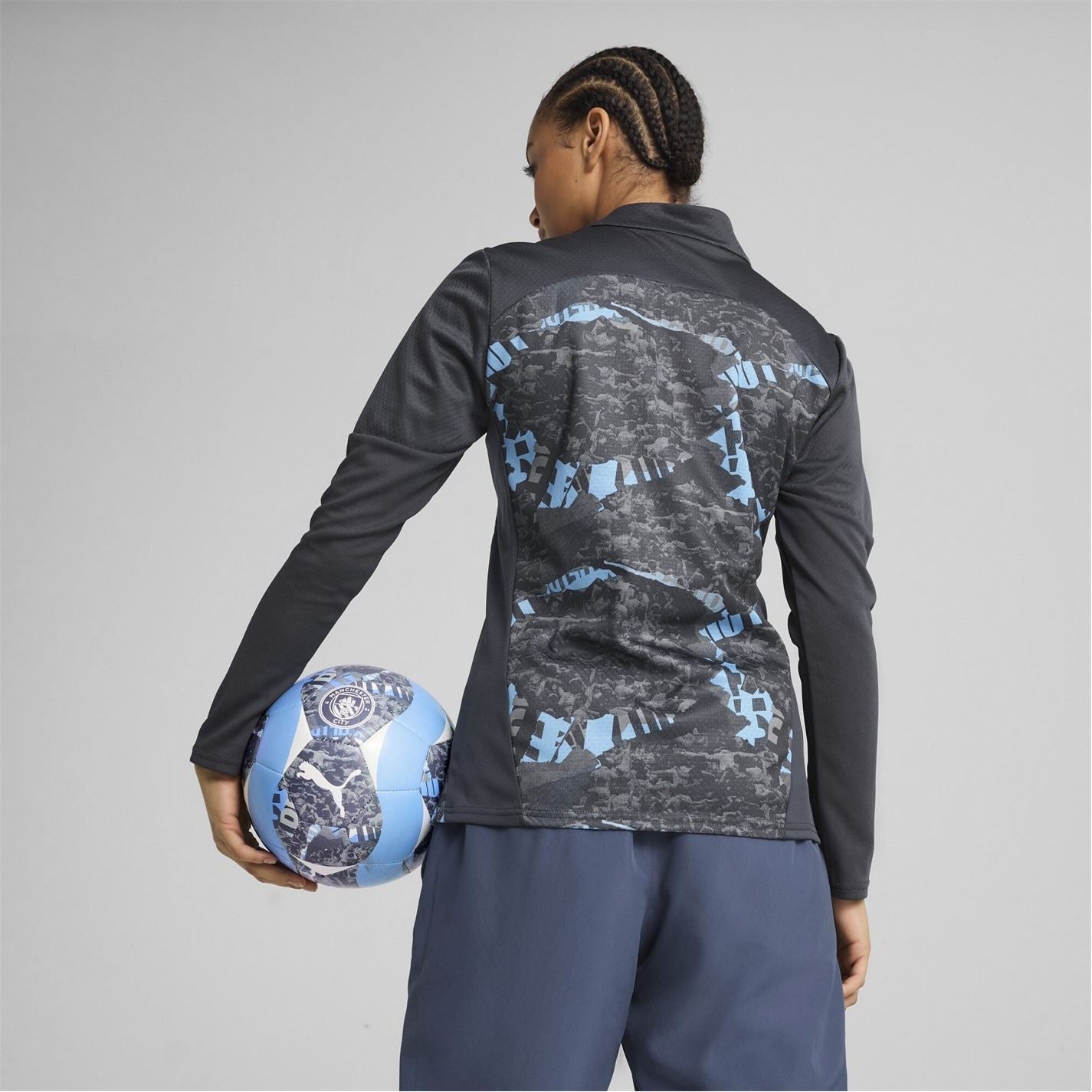 Puma Womens Manchester City Pre Match Quarter Zip Top 2024 2025