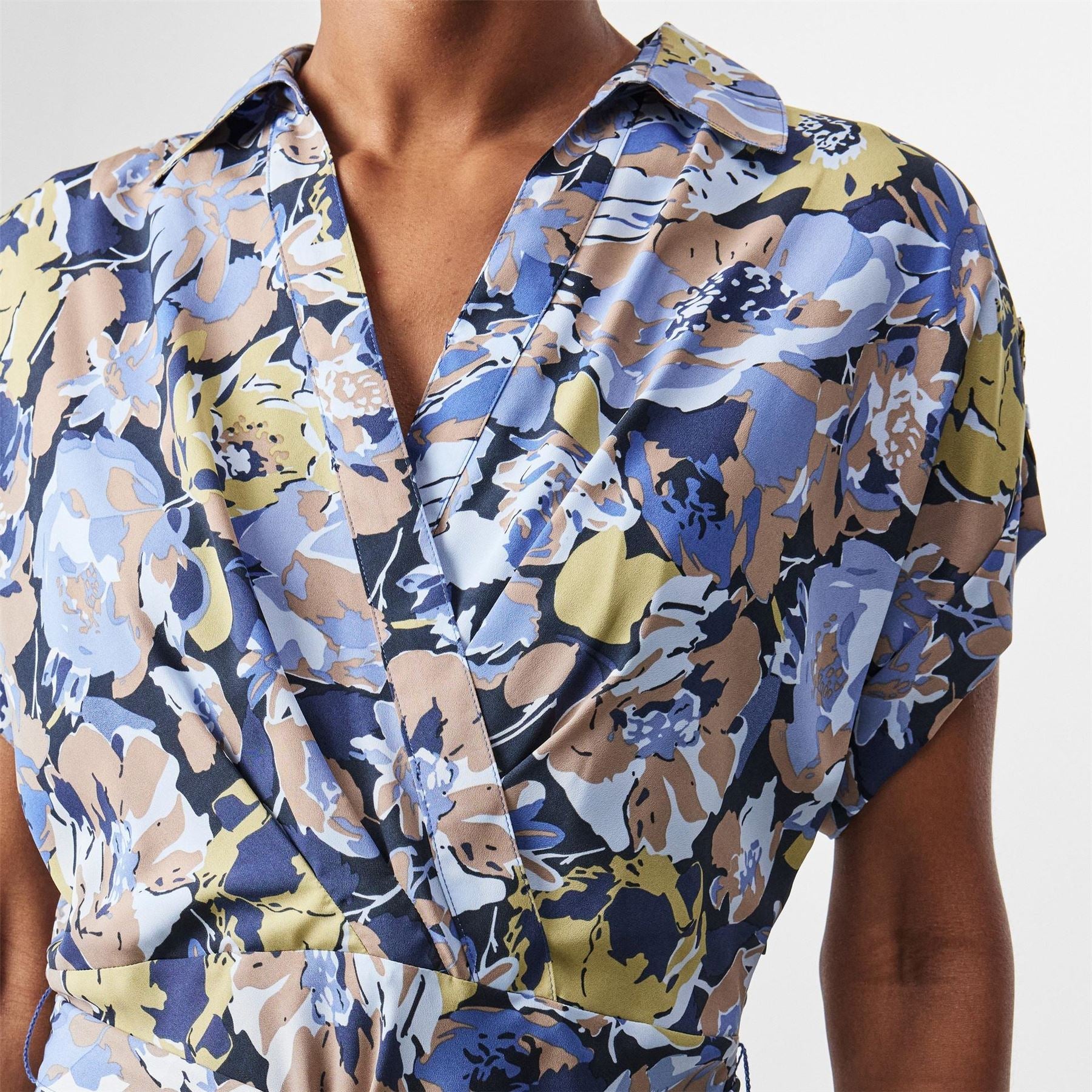 Lauren by Ralph Lauren Belted Crepe Dress