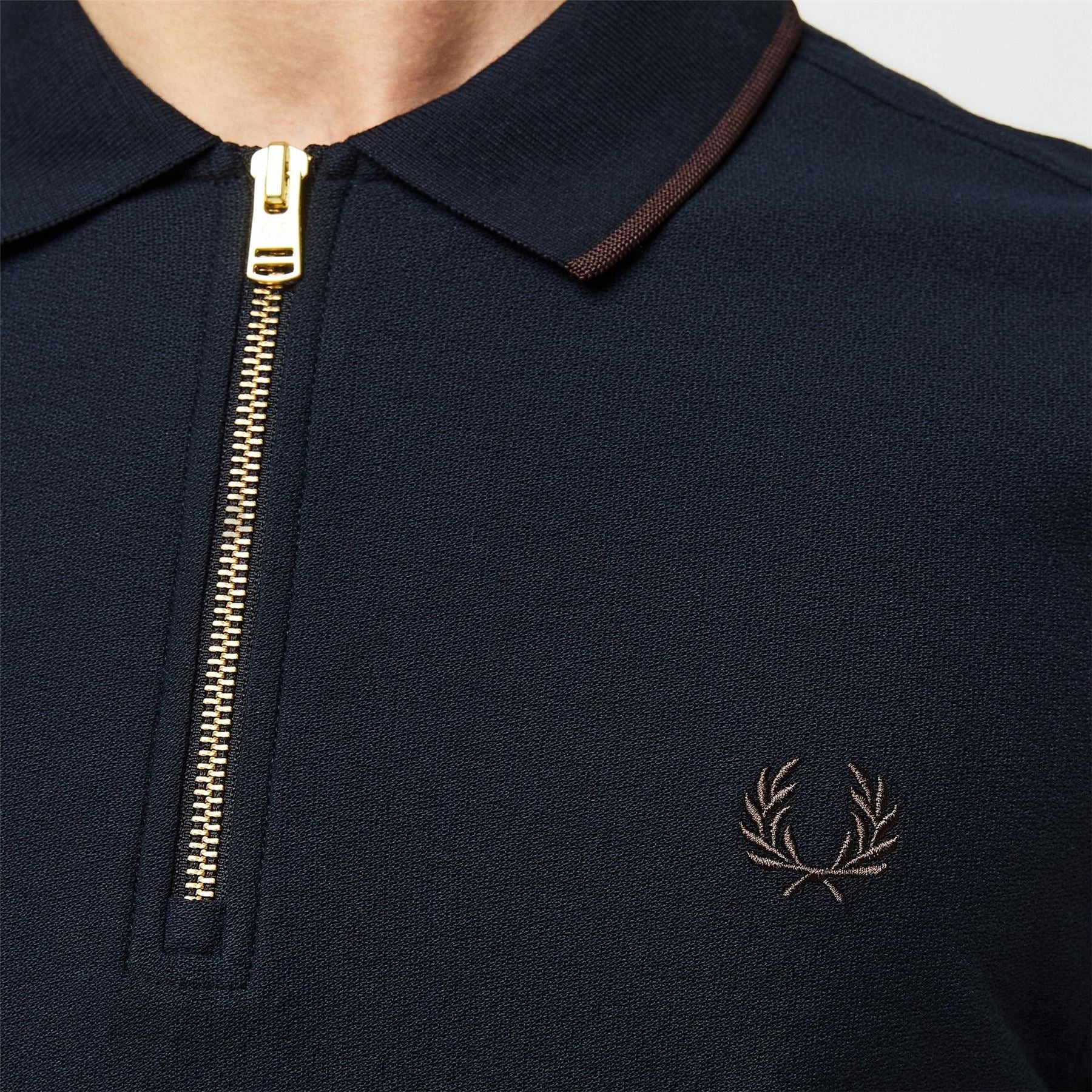 Fred Perry Crepe Zipped Short Sleeve Polo Shirt
