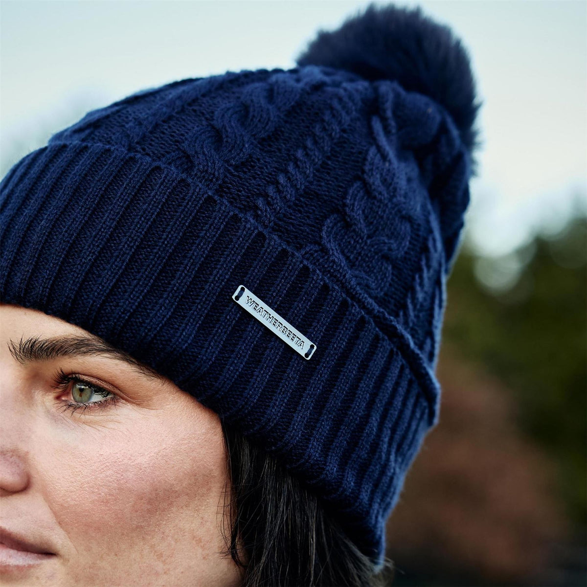 Weatherbeeta Cable Knit Pom Pom Beanie