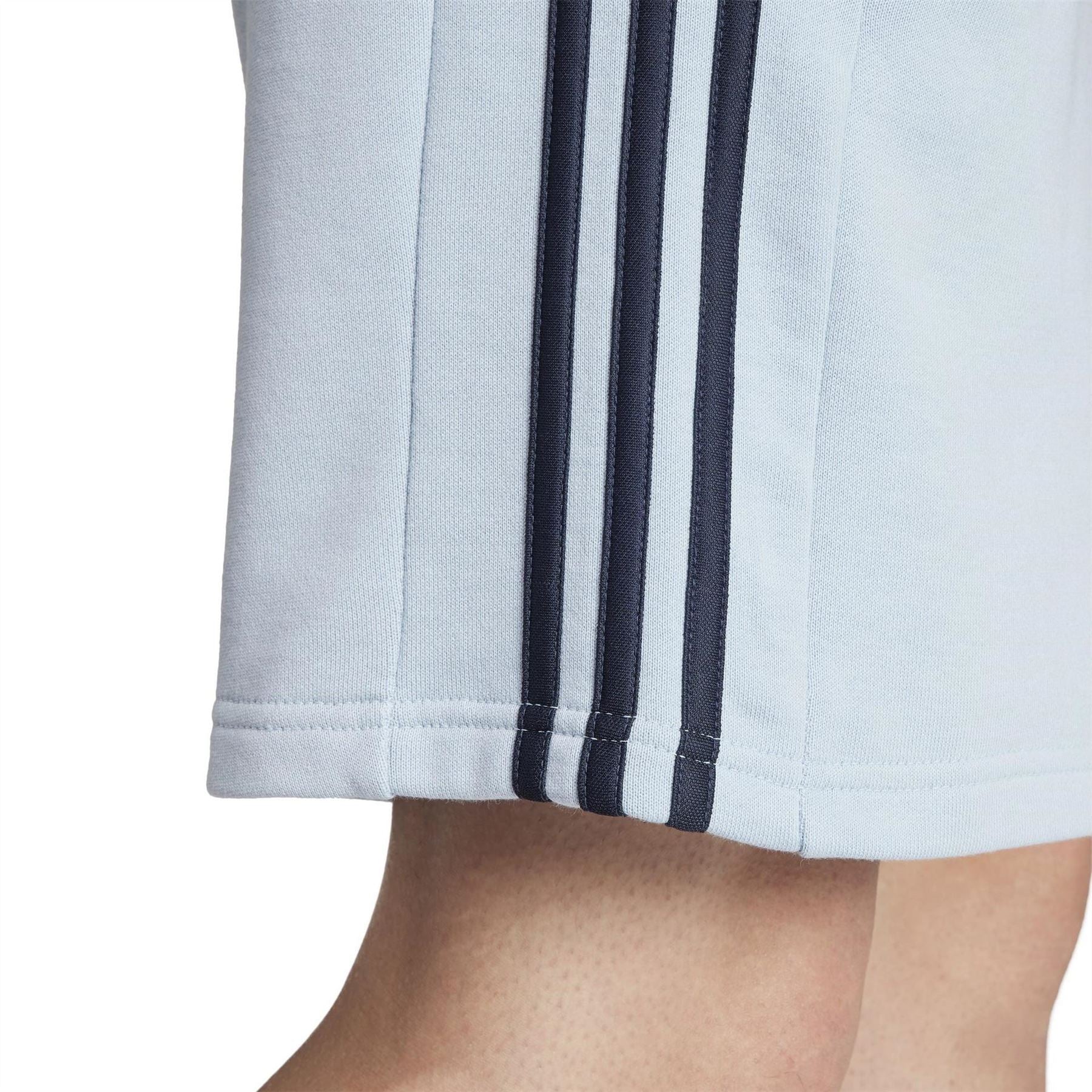 adidas Mens Essentials 3 Stripe Fleece Shorts