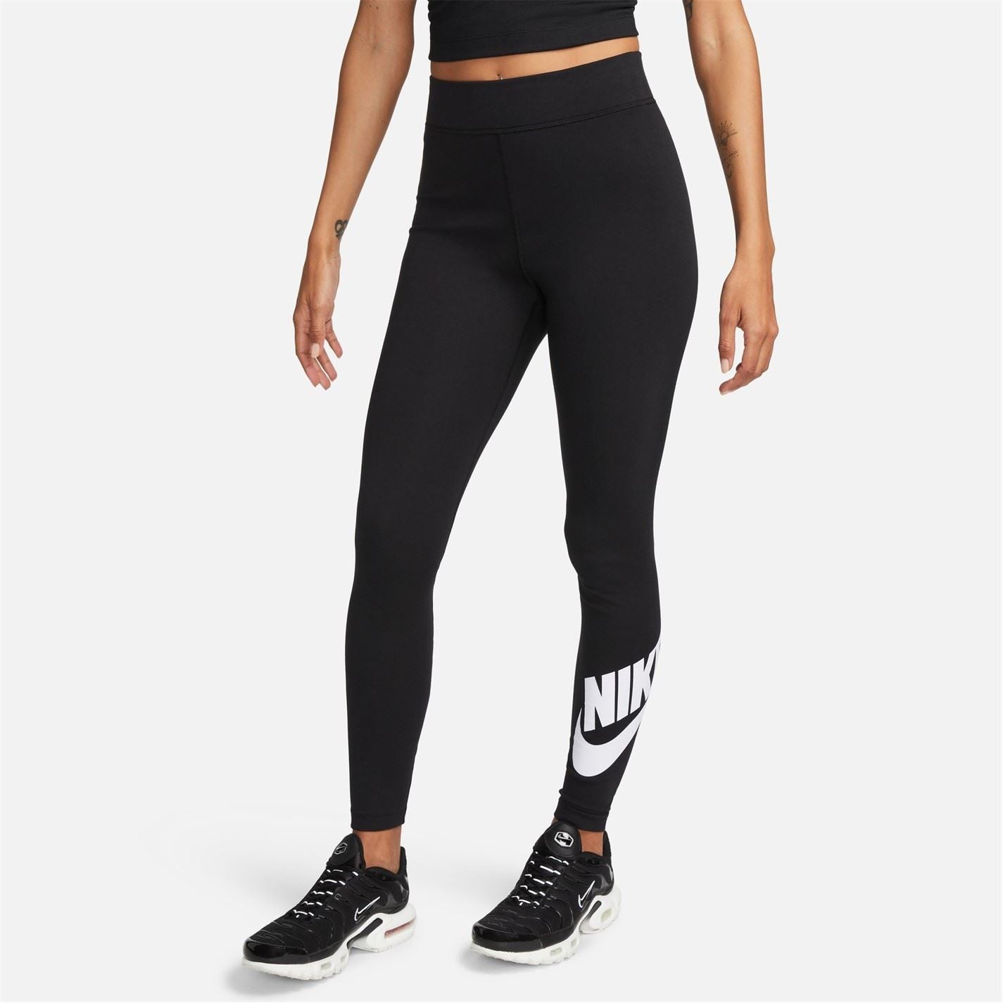 Nike Womens Sportswear Essential Mid Rise Swoosh Leggings