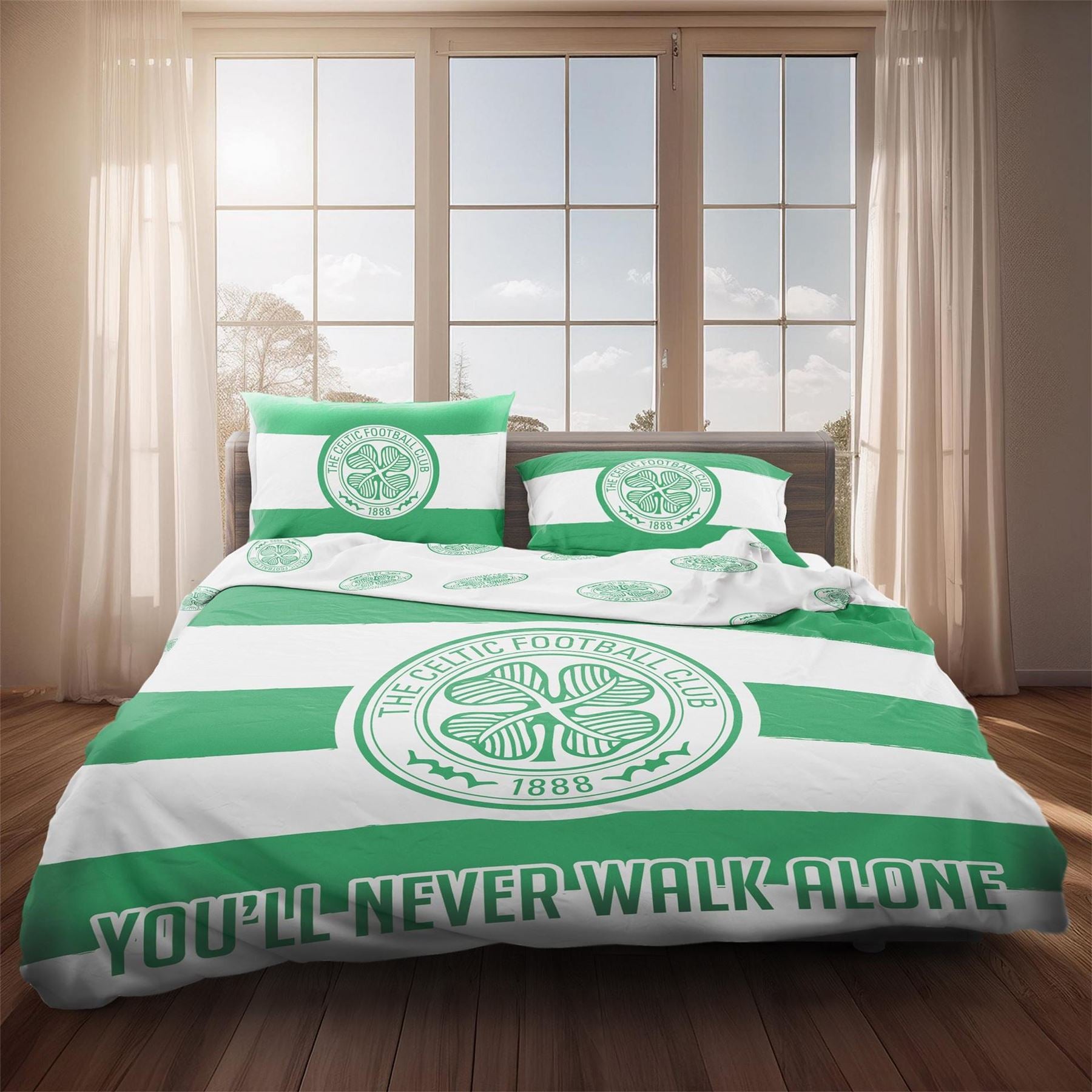Team Celtic Officially Licensed Bedding Set Single Or Double (1 Duvet Cover 2 Pillowcases)