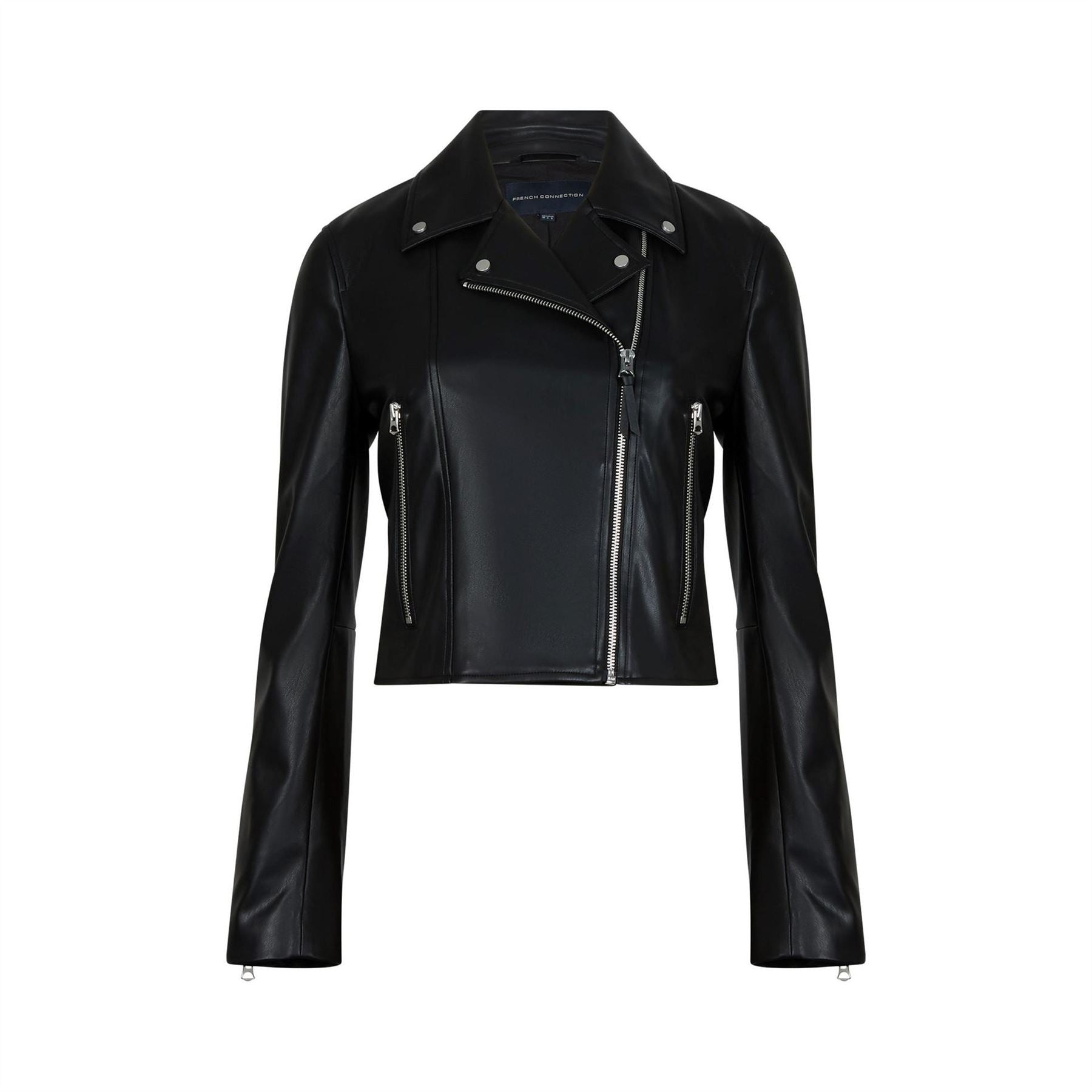 French Connection Pu Faux Leather Biker Jacket