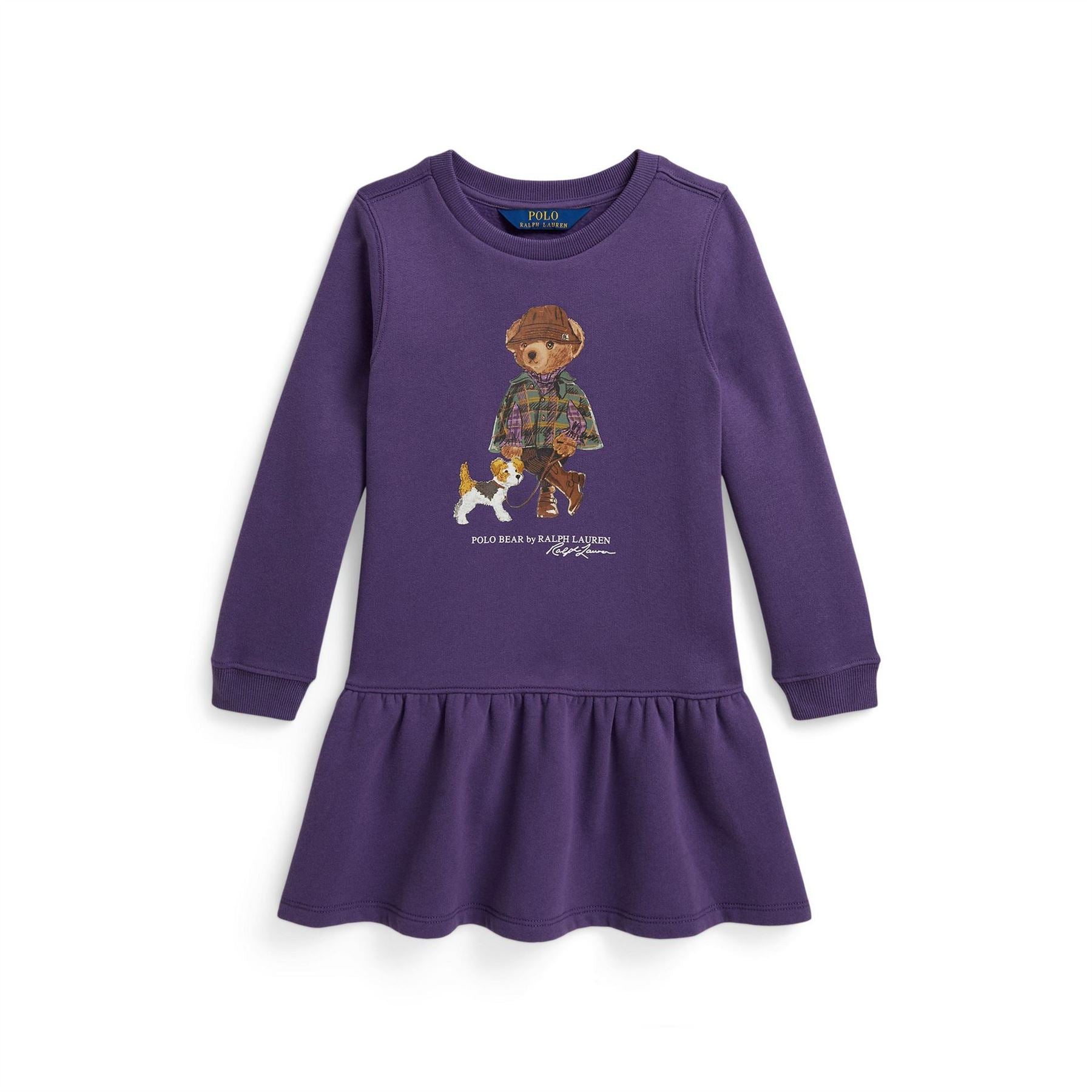 Polo Ralph Lauren Bear Long Sleeve Cotton Fleece Jumper Dress