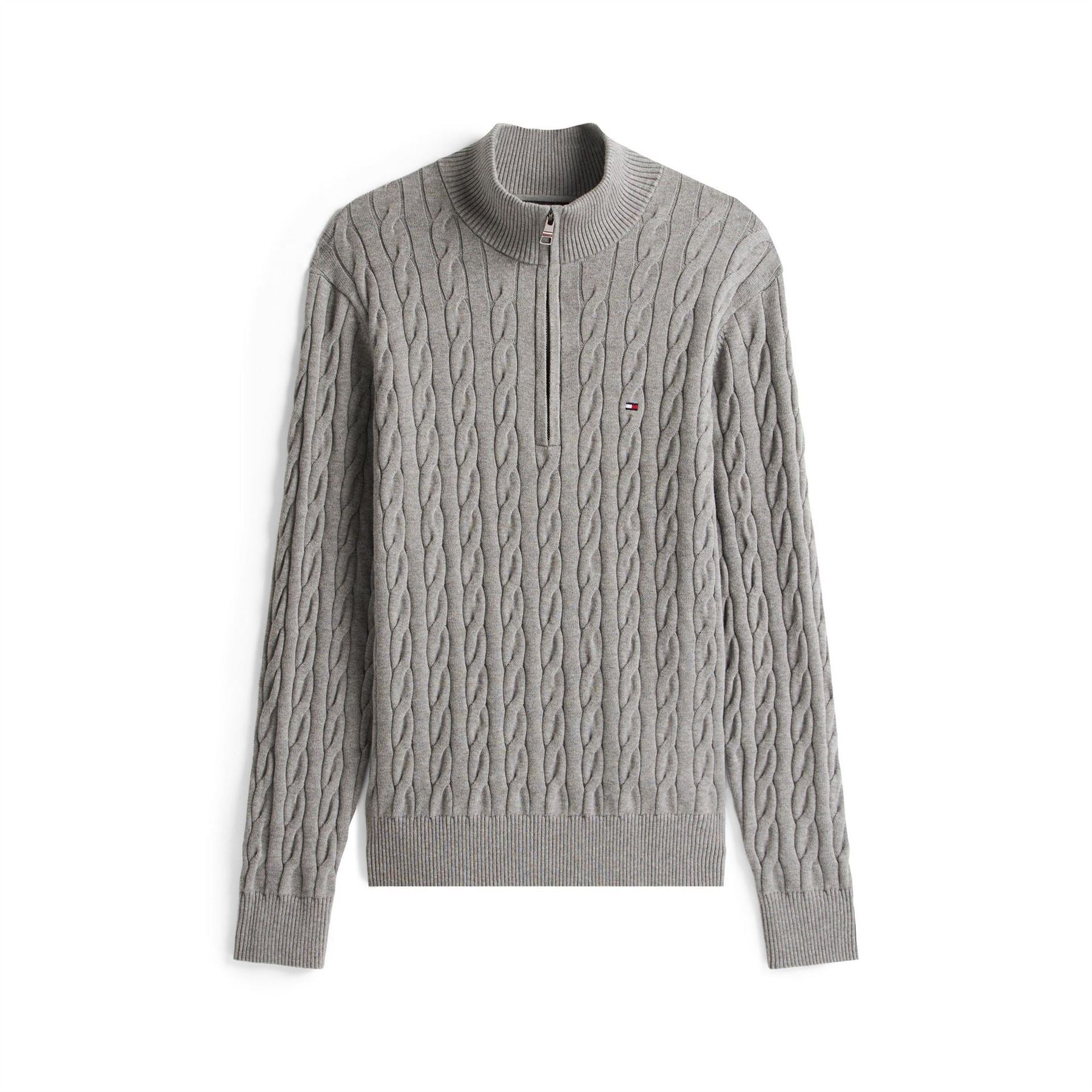Tommy Hilfiger Hilfiger Classic Cotton Cable Zip Mock