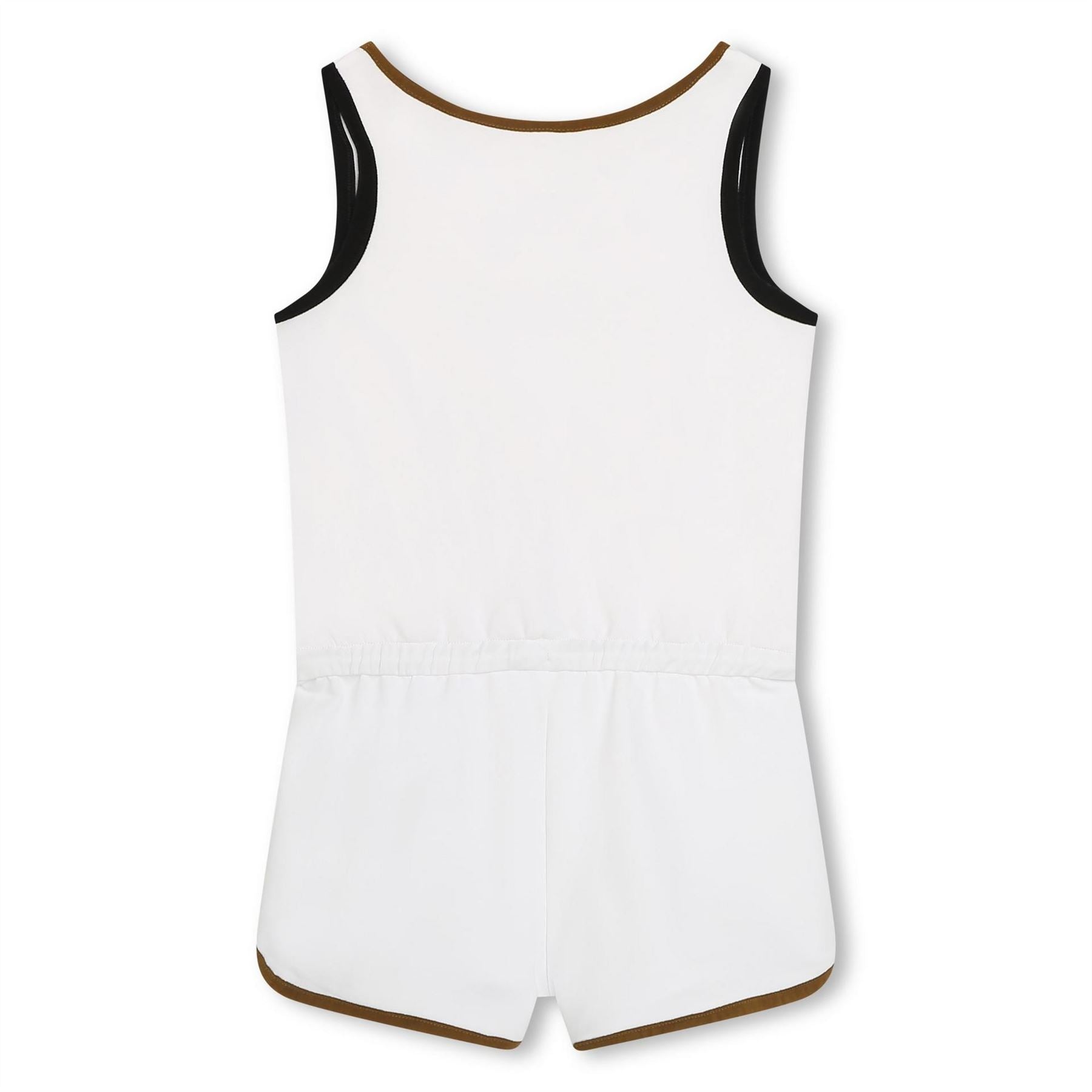 Boss Logo Print Cotton Playsuit