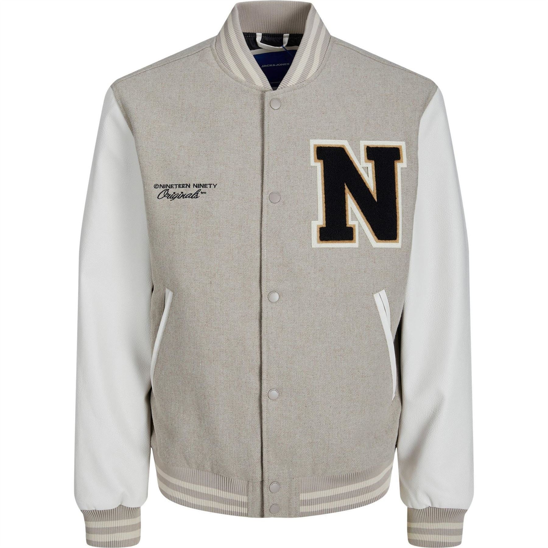 Jack and Jones College Wool Blend Short Bomber Jacket