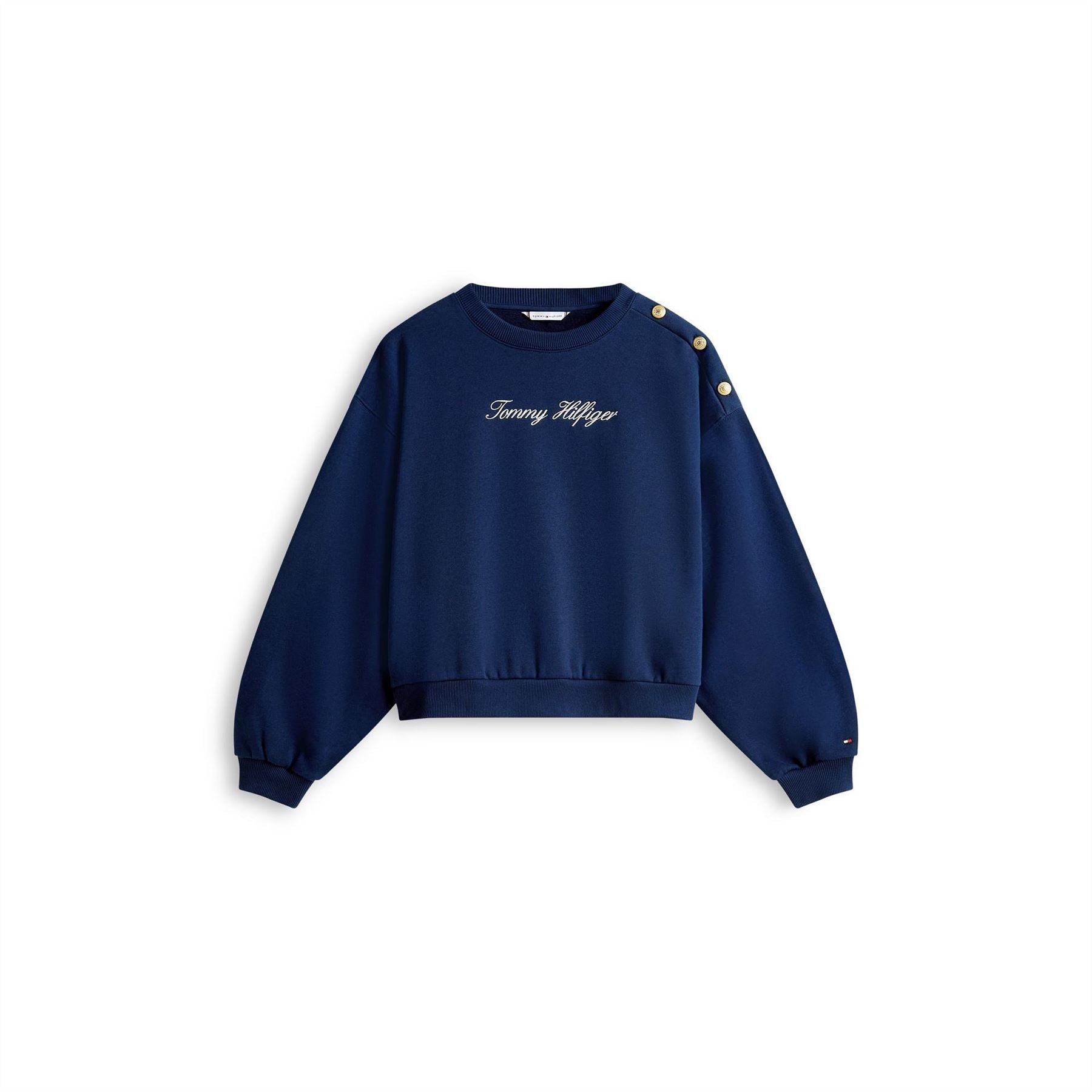 Tommy Hilfiger Script Embroidered Crew Neck Long Sleeve Sweatshirt