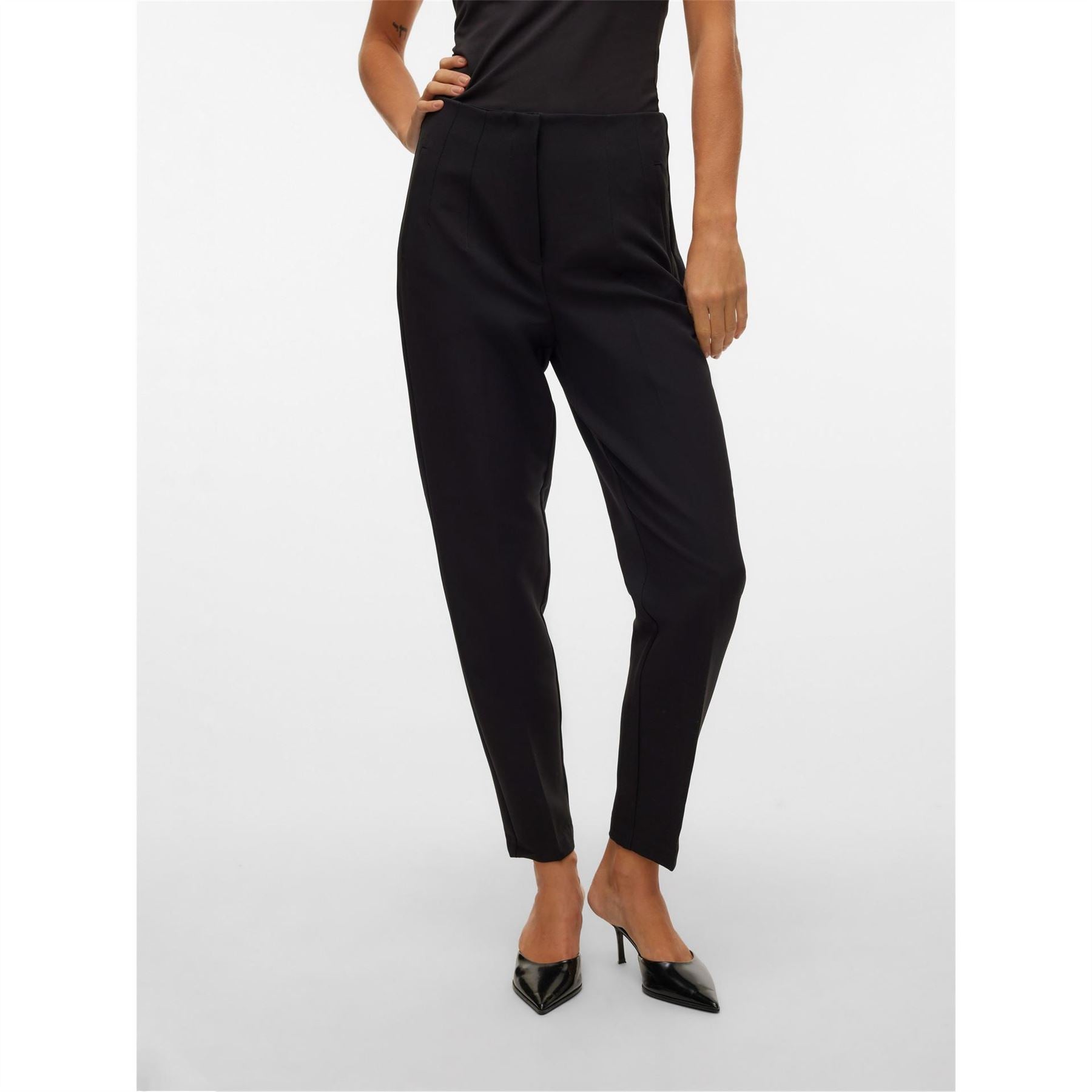 Vero Moda Lina Solid Patterned Tapered Trousers