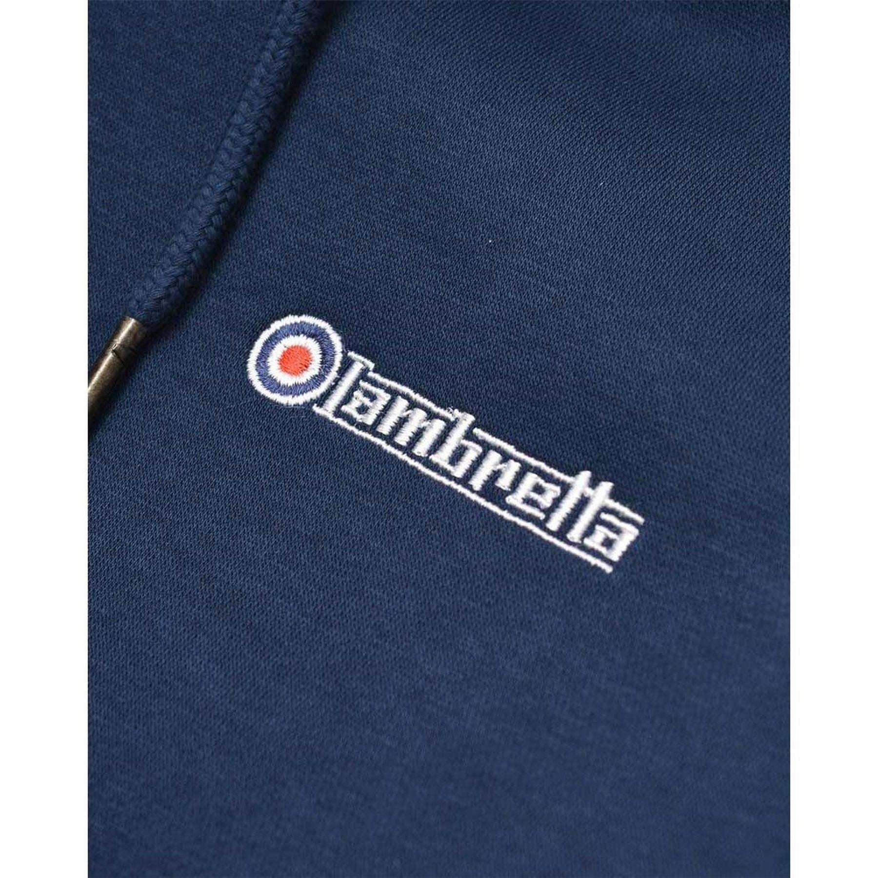 Lambretta Solid Patterned Hooded Ribbed Cuff Sweat Jacket