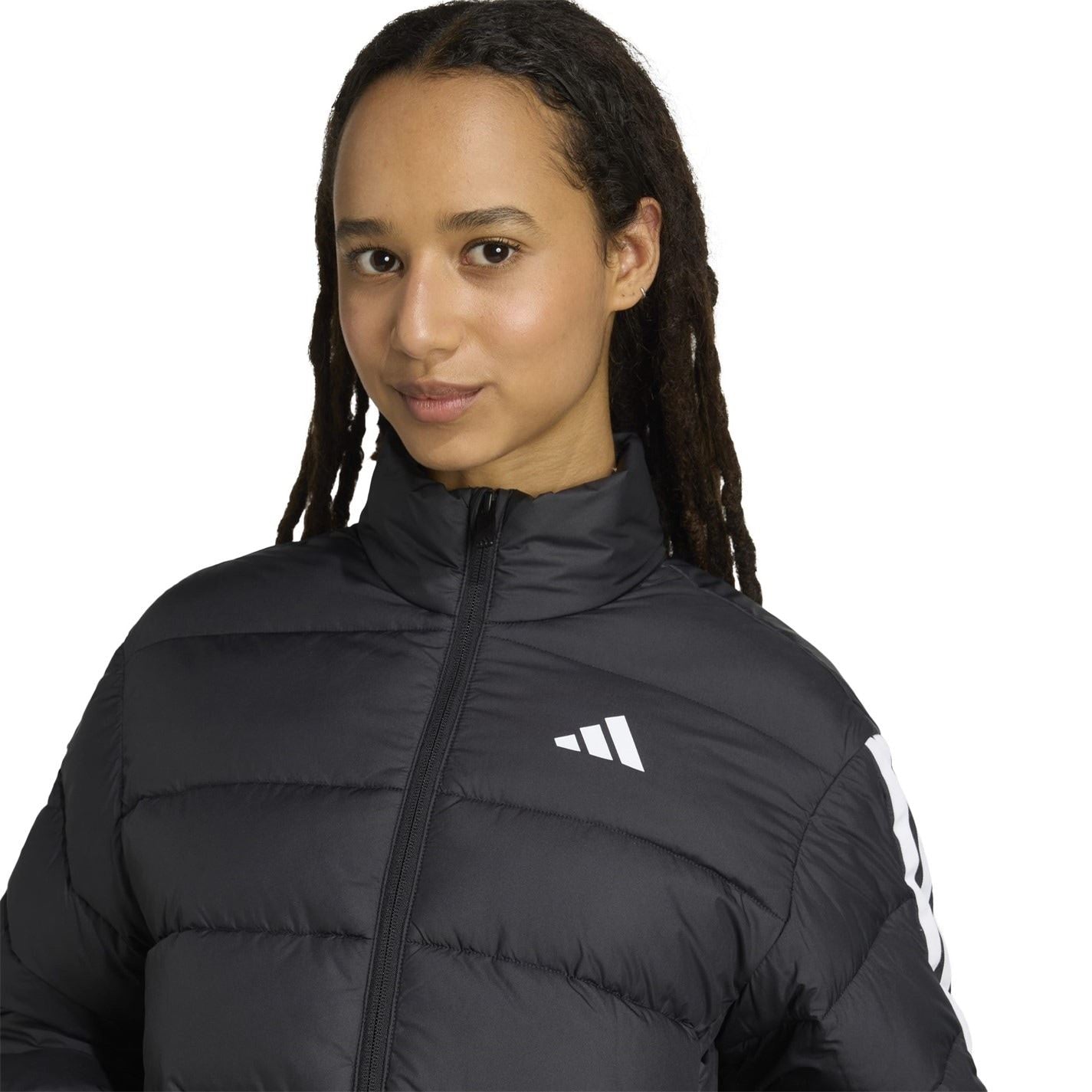 adidas Three Stripes Zipped Pocket Horizontal Stitching Puffer Jacket