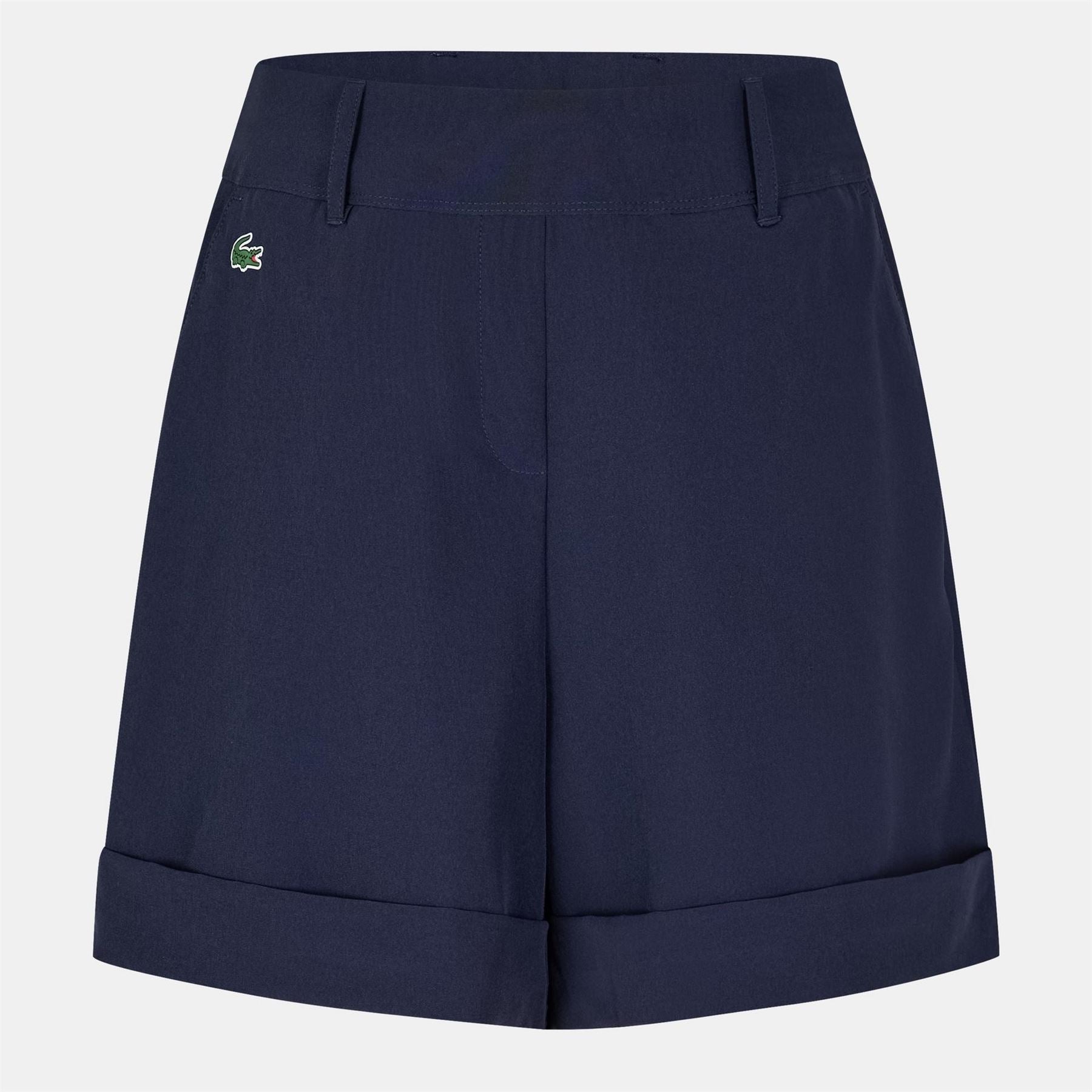 Lacoste Bermuda Solid Patterned Banded Hem Shorts