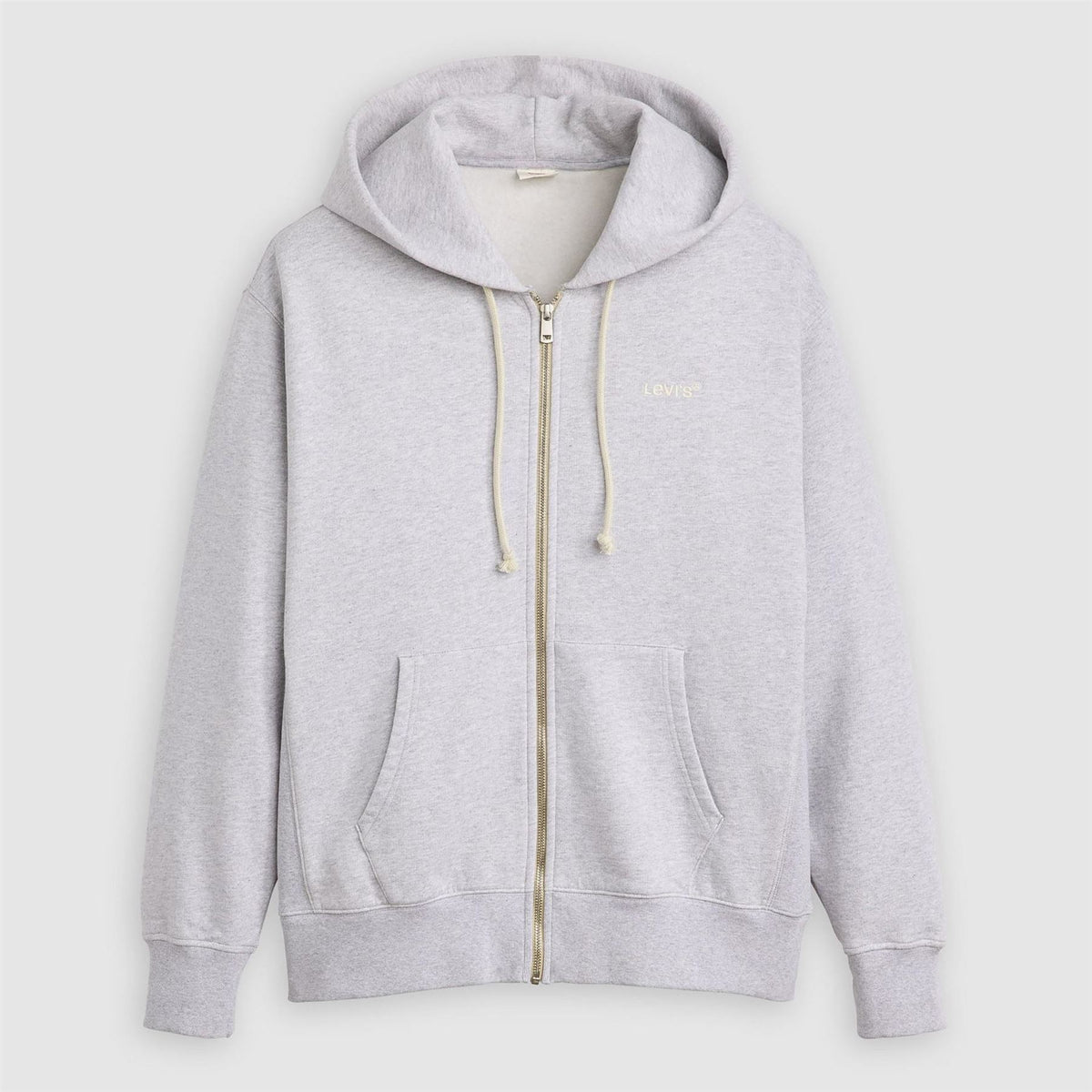 Levis Solid Patterned Hooded Neck Full Zipper Ribbed Cuff Sweat Jacket
