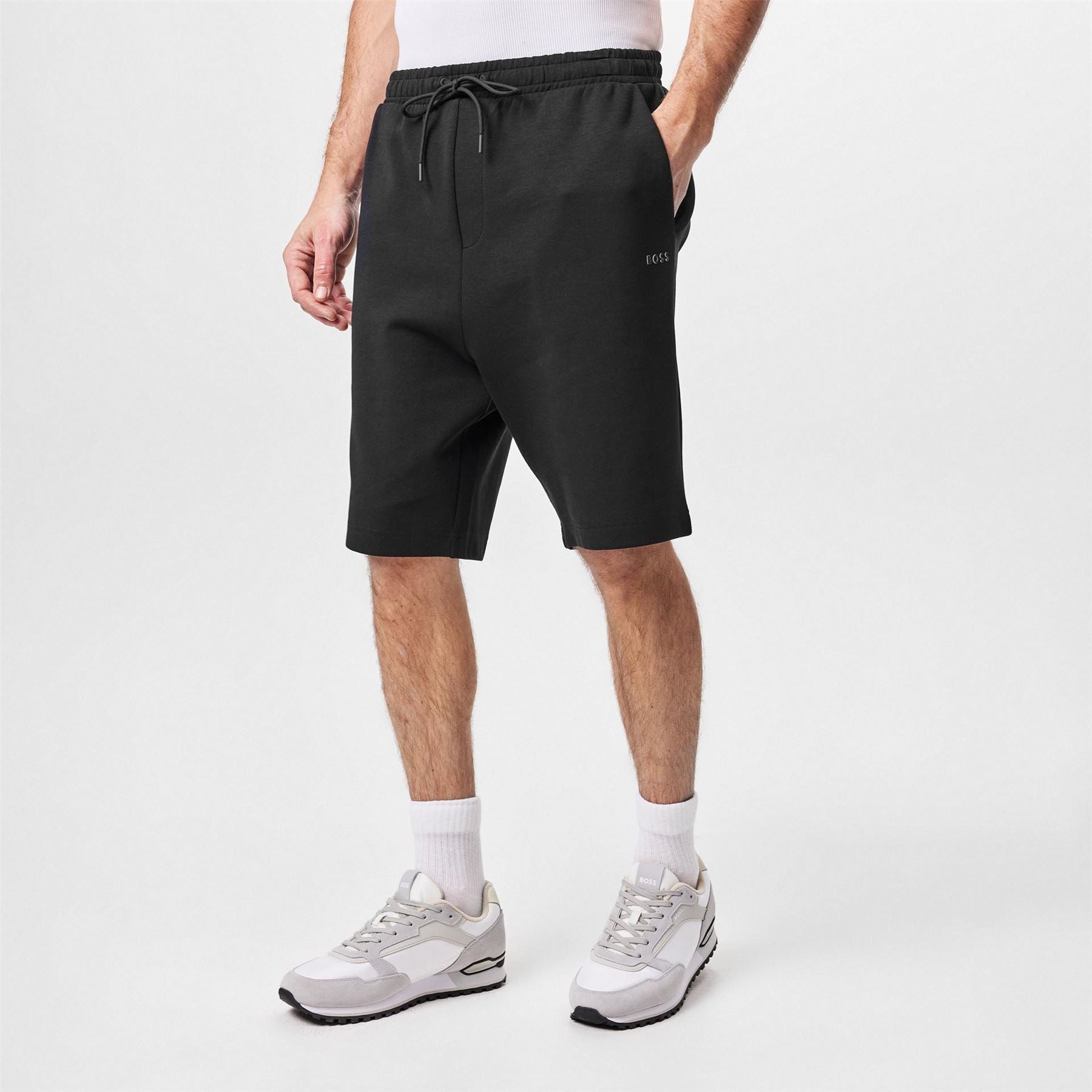 Boss Solid Patterned Sweat Shorts