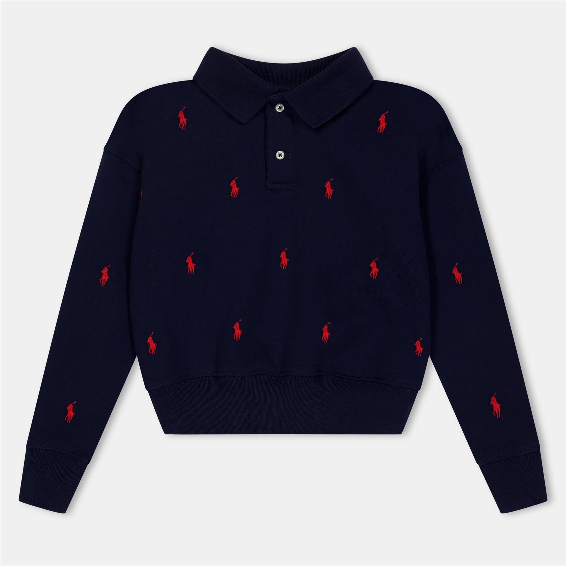 Polo Ralph Lauren Logo Print Collared Neck Long Sleeve Sweatshirt