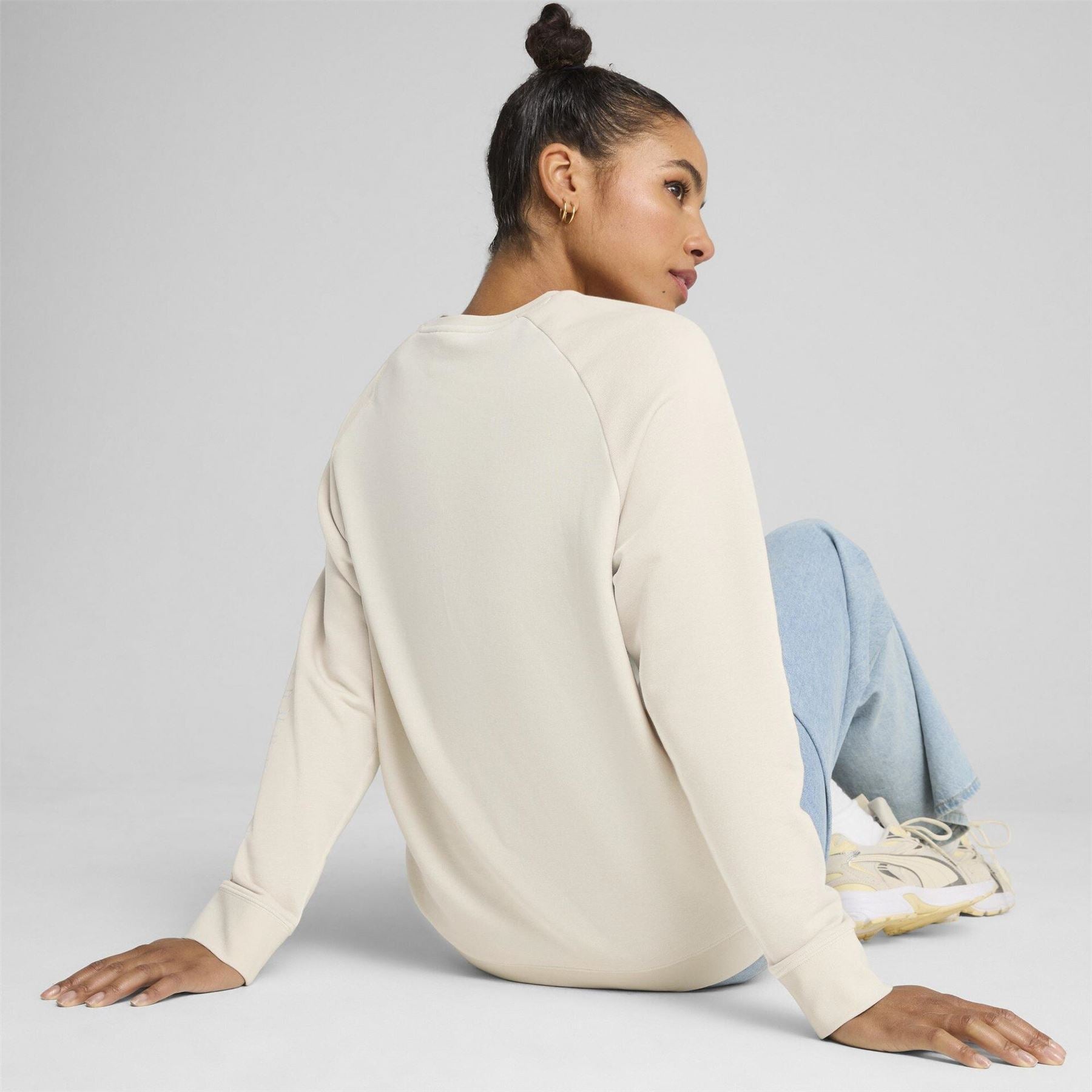 Puma Crew Neck Relaxed Fit Long Sleeve Sweatshirt