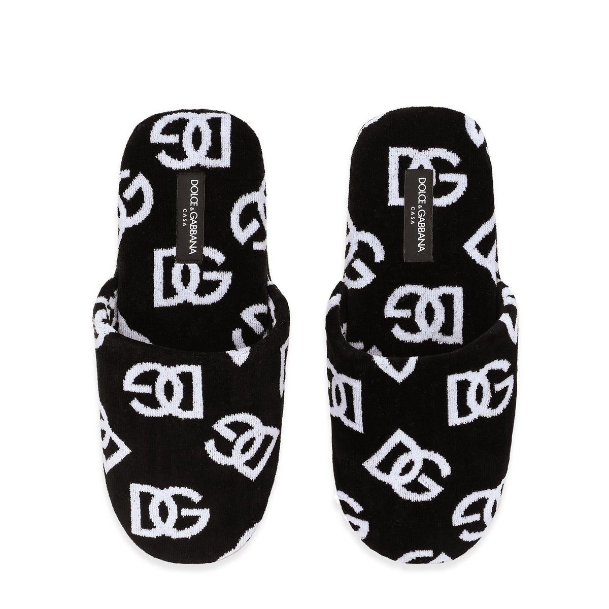 Dolce and Gabbana Casa And Gabbana Jacquard Cotton Terry Slippers
