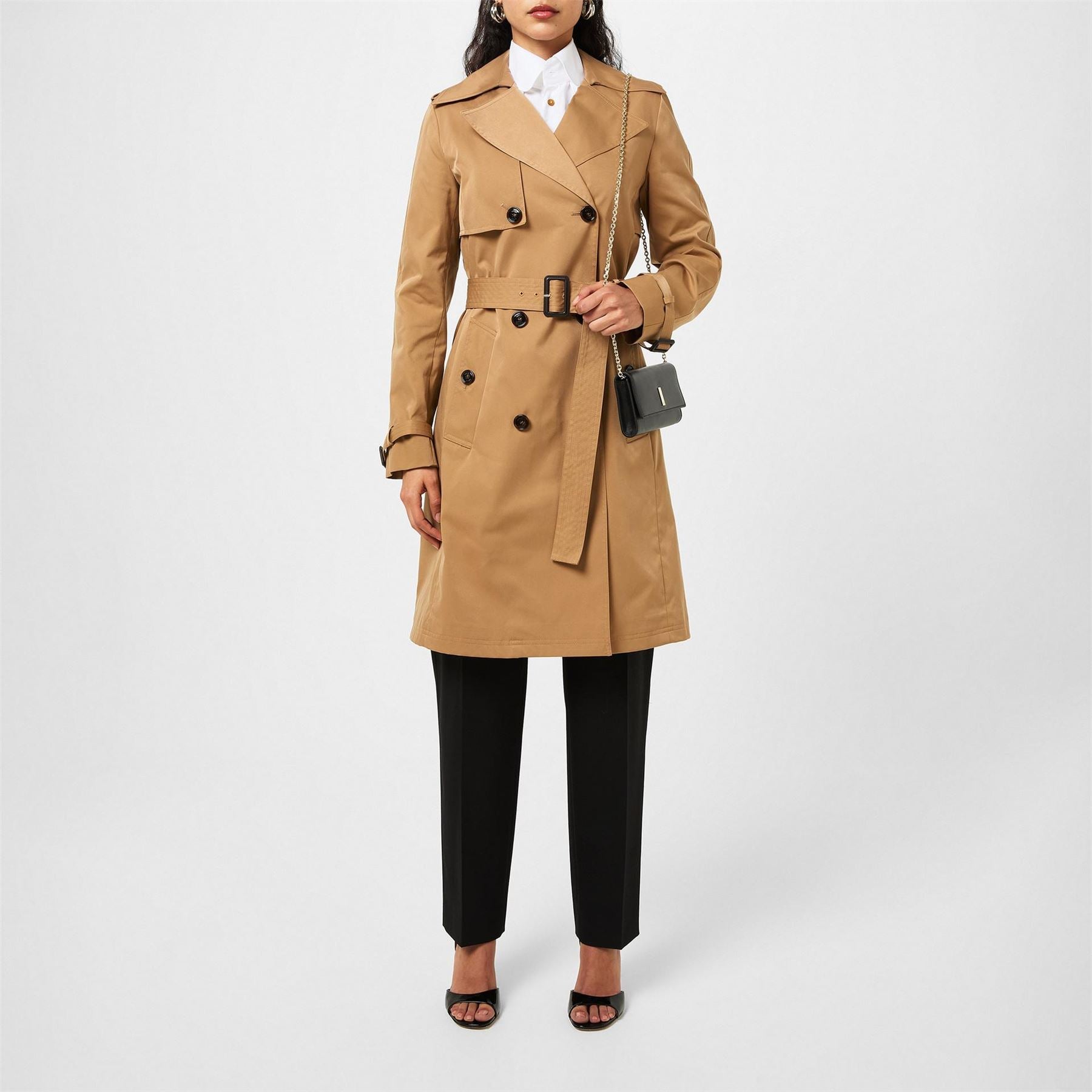Boss Conry Double Breasted Long Sleeve Trench Coat