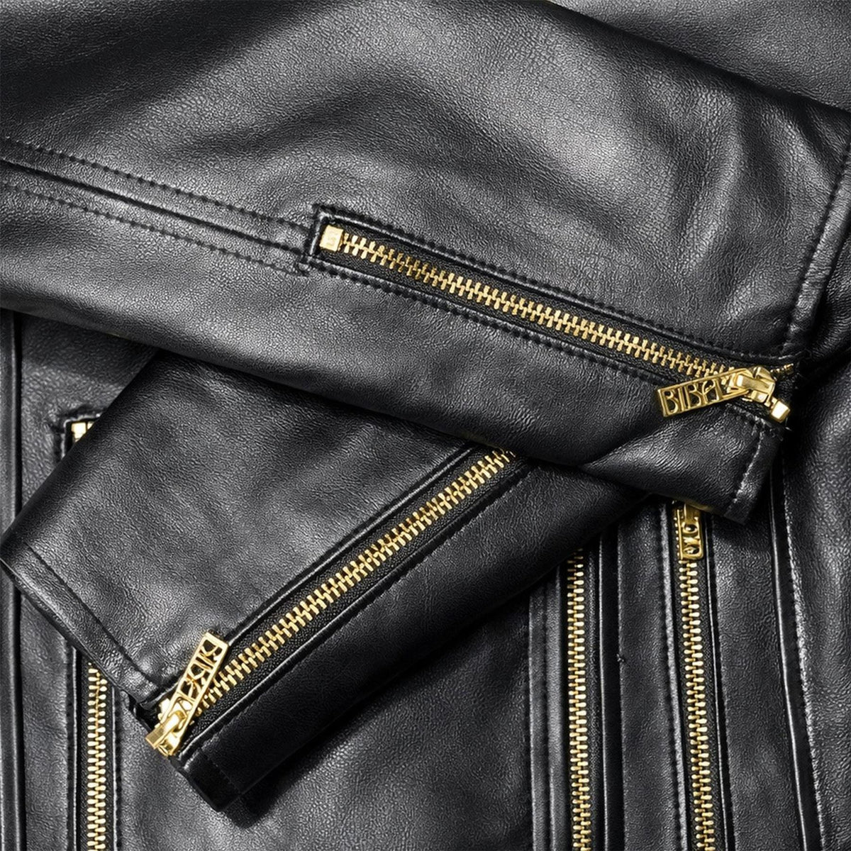 Biba Genuine Sheepskin Biker 4 Pocket Leather Jacket